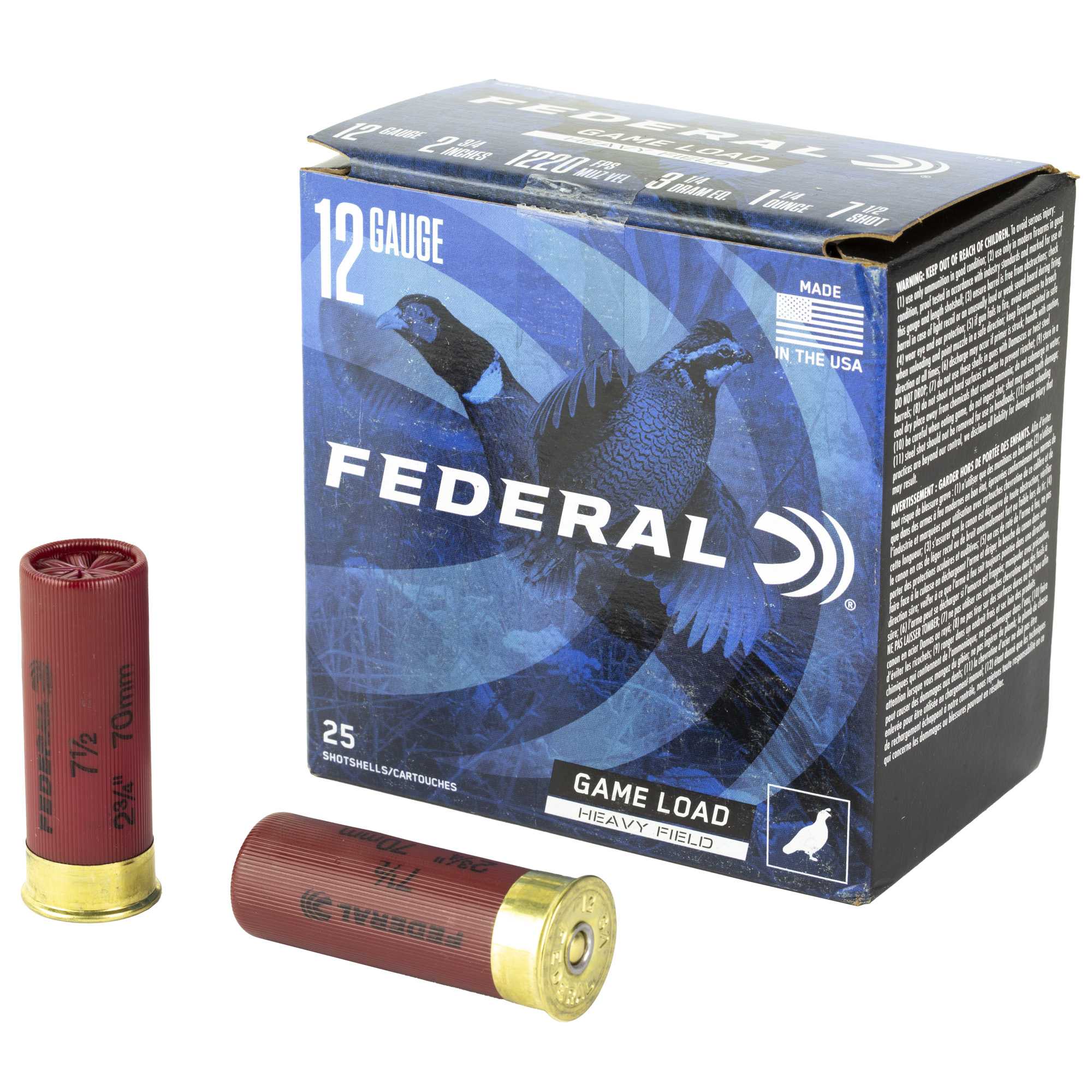 Federal Game Load Heavy Field 12 Gauge 2.75″ #7.5 Shot – 25rd