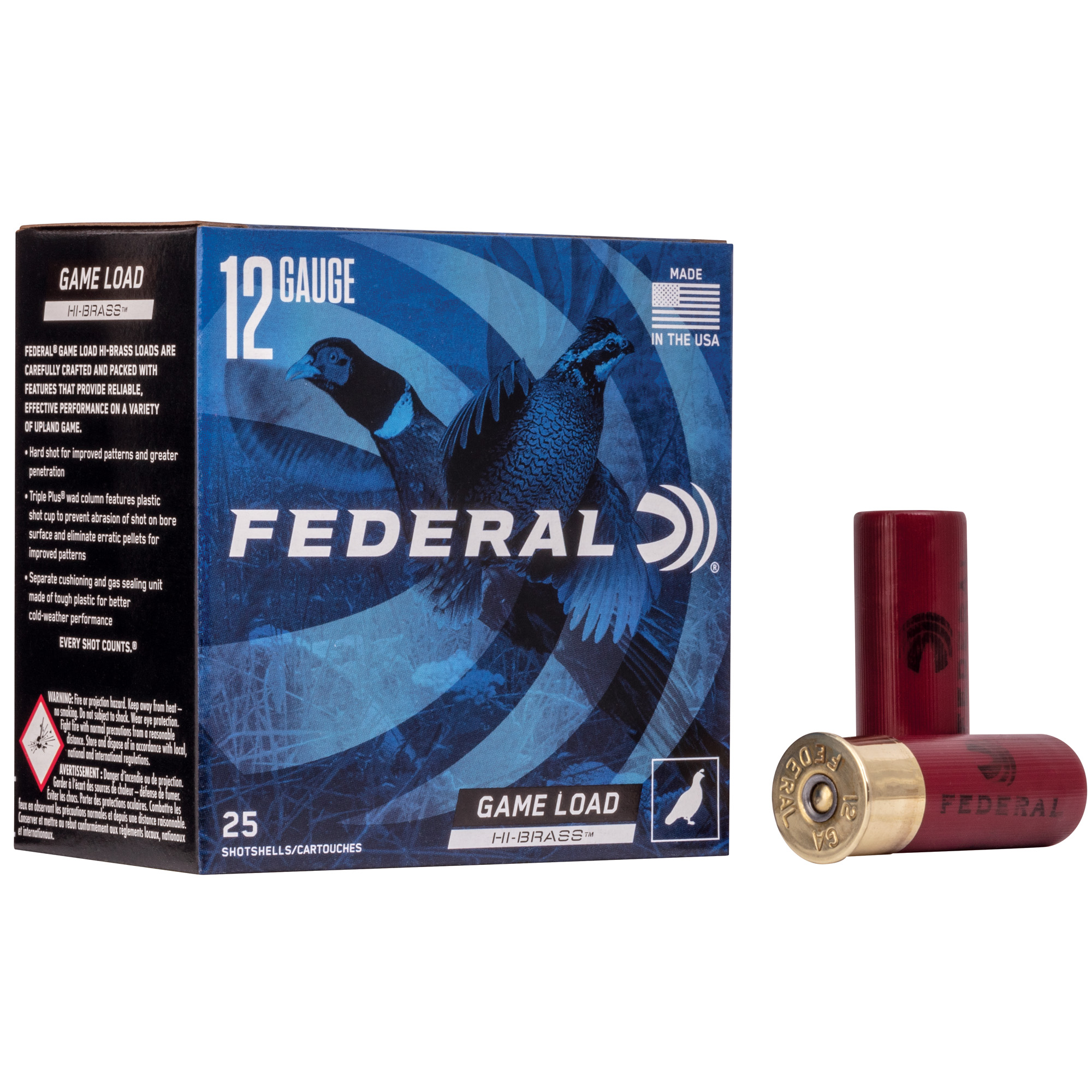 Federal Game Load Hi-Brass 12 Gauge 2.75″ #6 Shot – 25rd