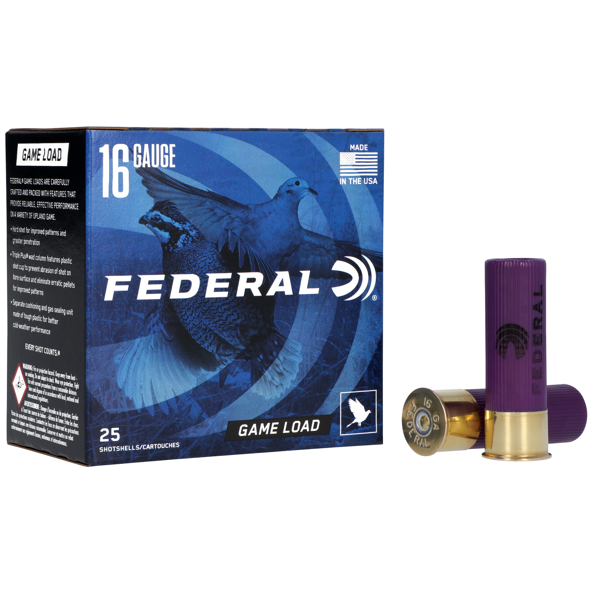 Federal Game Load 16 Gauge 2.75″ #7.5 Lead – 25rd