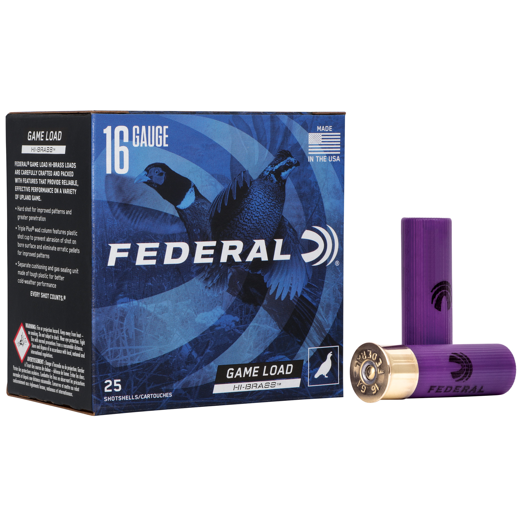 Federal Game Load Hi-Brass 16 Gauge 2.75″ #6 Shot – 25rd