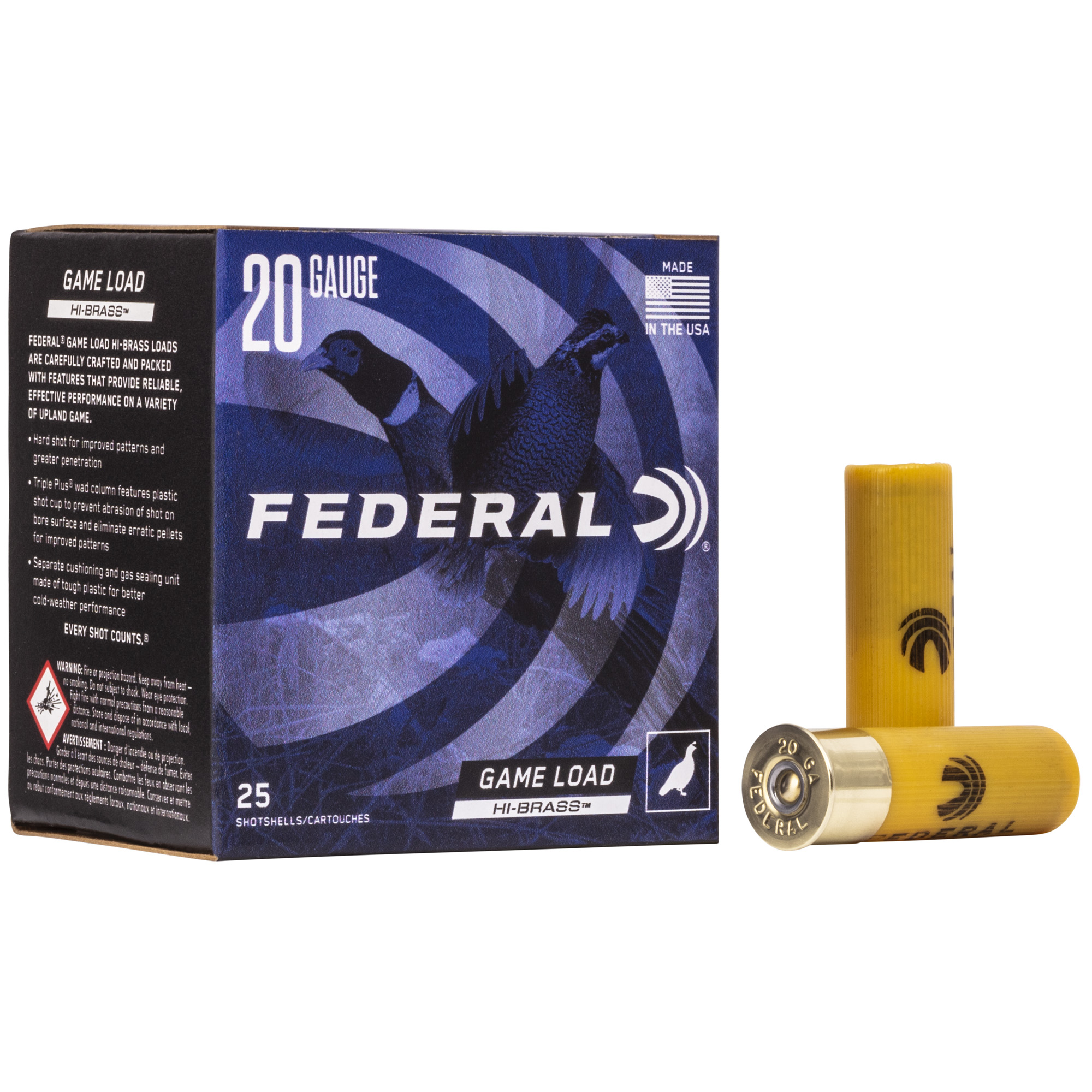 Federal Game Load Hi-Brass 20 Gauge 2.75″ #6 Shot – 25rd