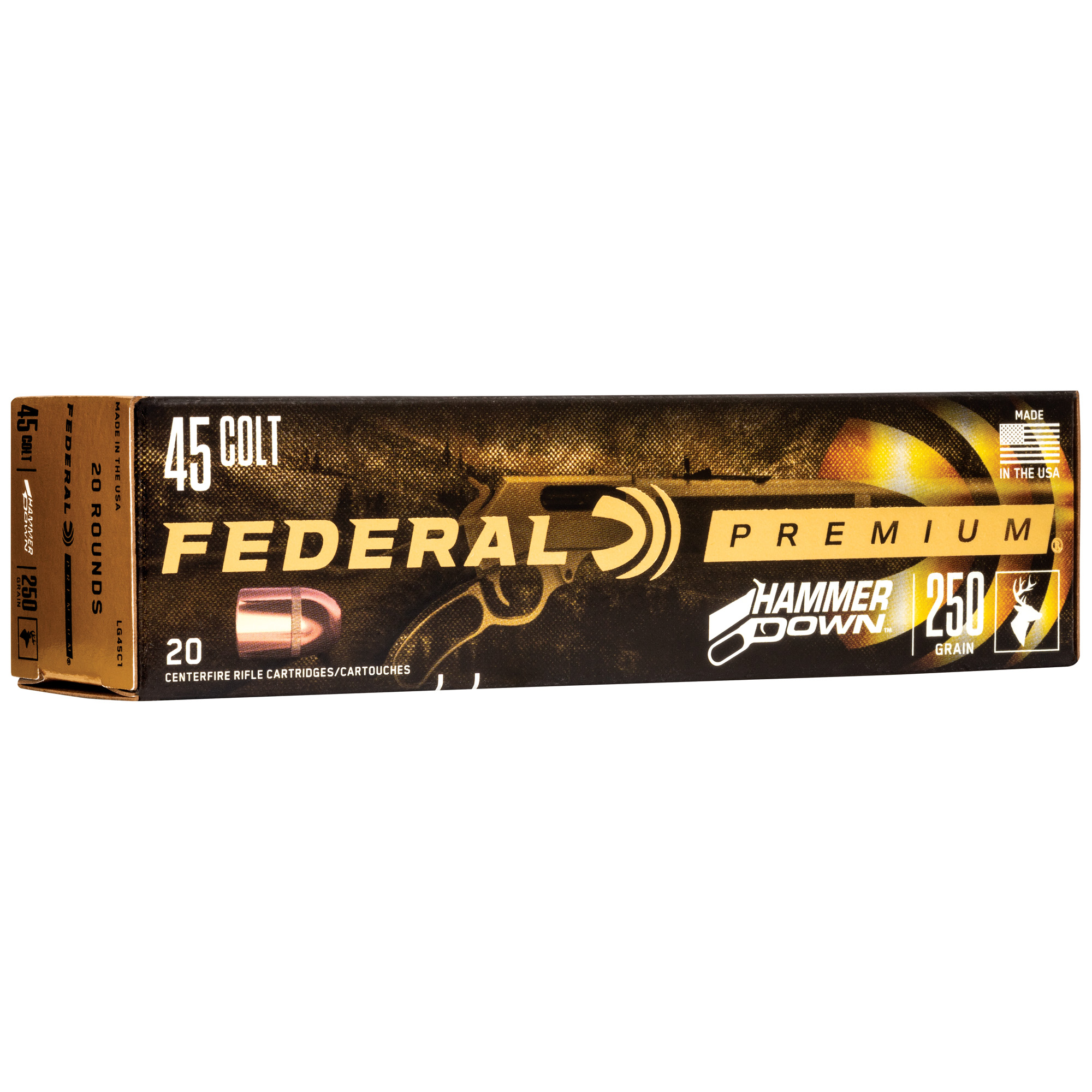 Federal Premium Hammer Down 45 Long Colt 250gr Bonded Hollow Point – 20rd