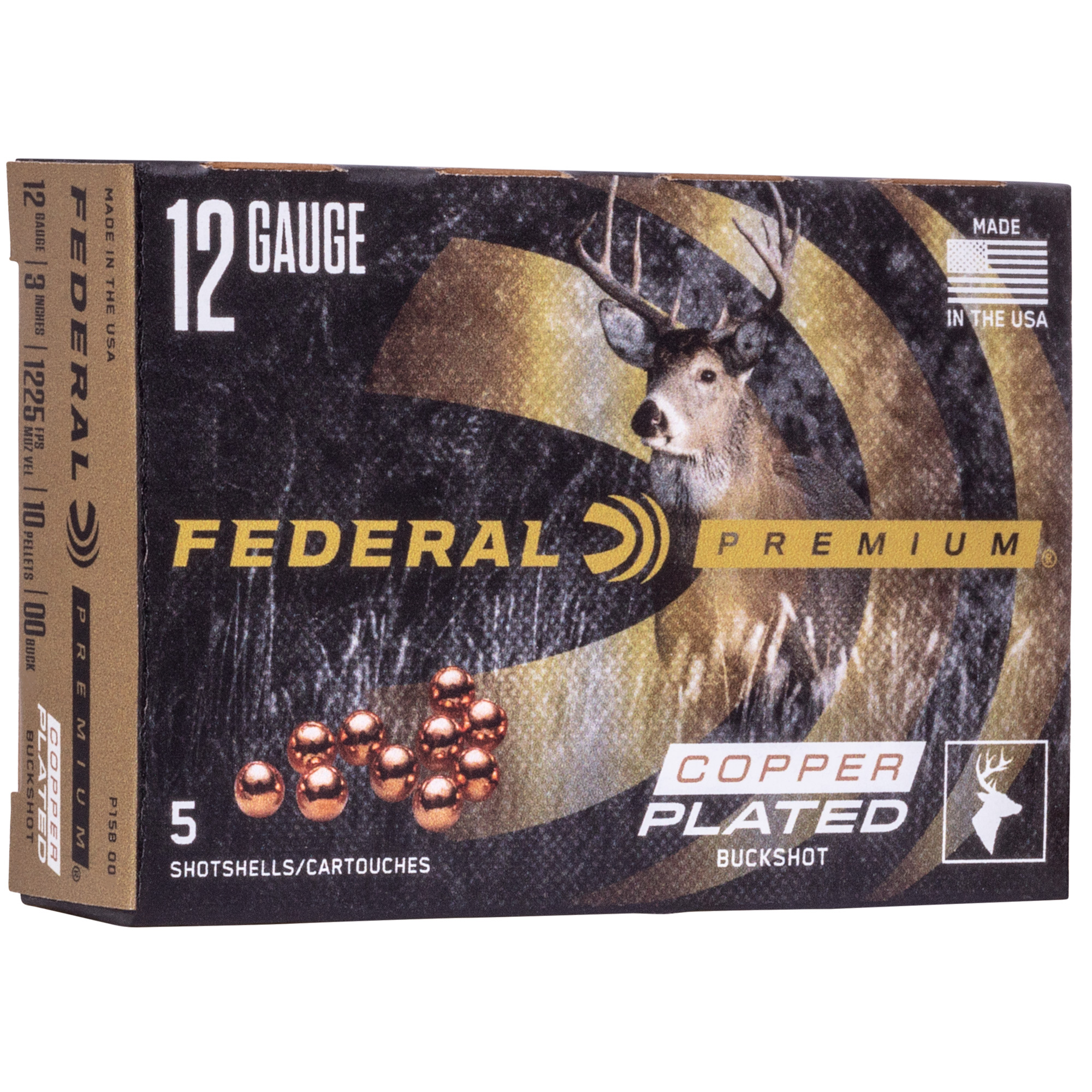 Federal Premium Vital Shok 12 Gauge 3″ 15 Pellets 00 Buck Buckshot – 5rd