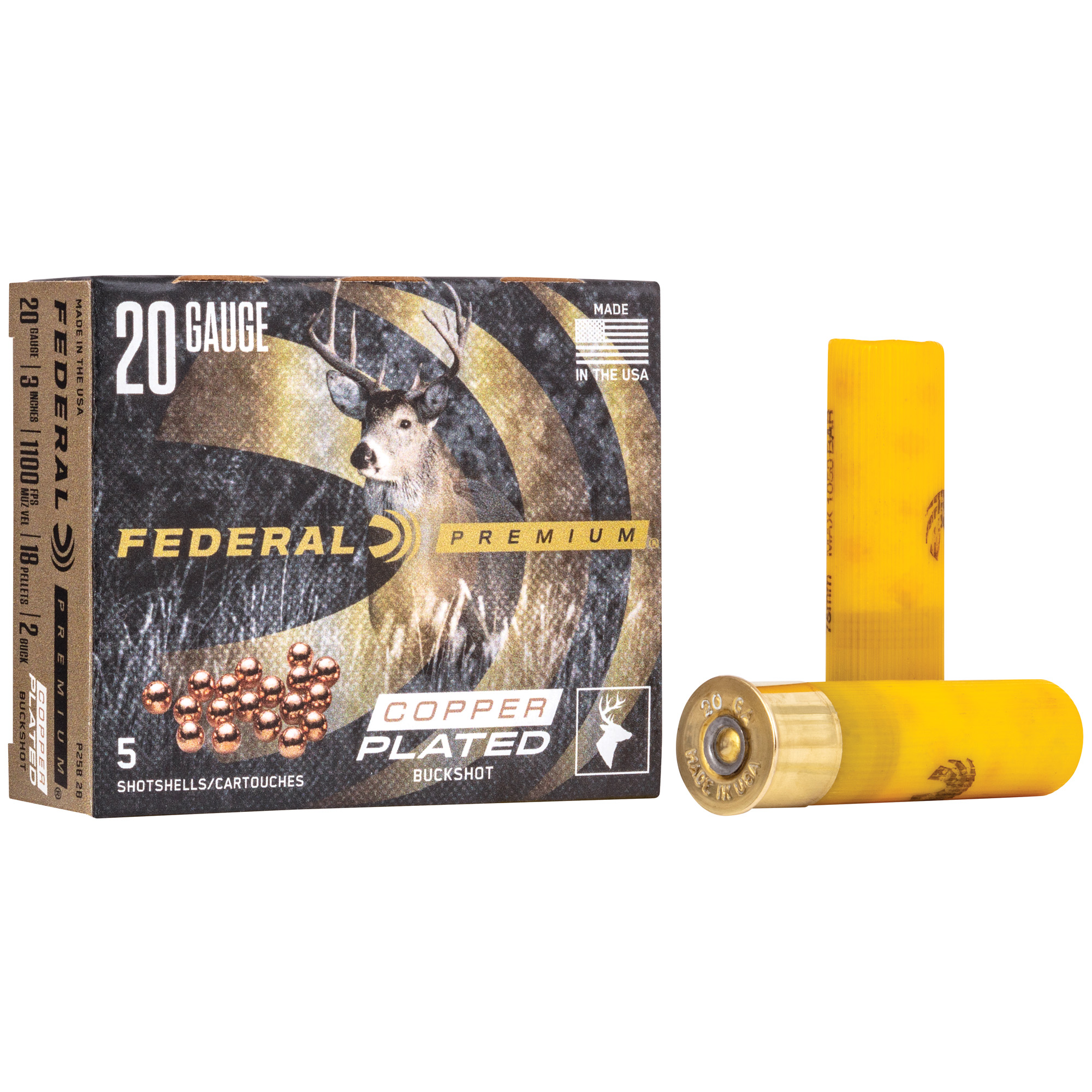 Federal Premium Vital Shok 20 Gauge 3″ 18 Pellets 2 Buck Buckshot – 5rd