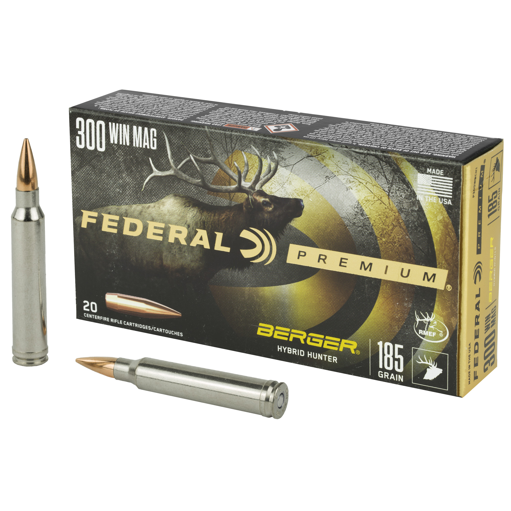 Federal Premium Berger 300 Winchester Magnum 185gr Berger Hybrid Hunter – 20rd