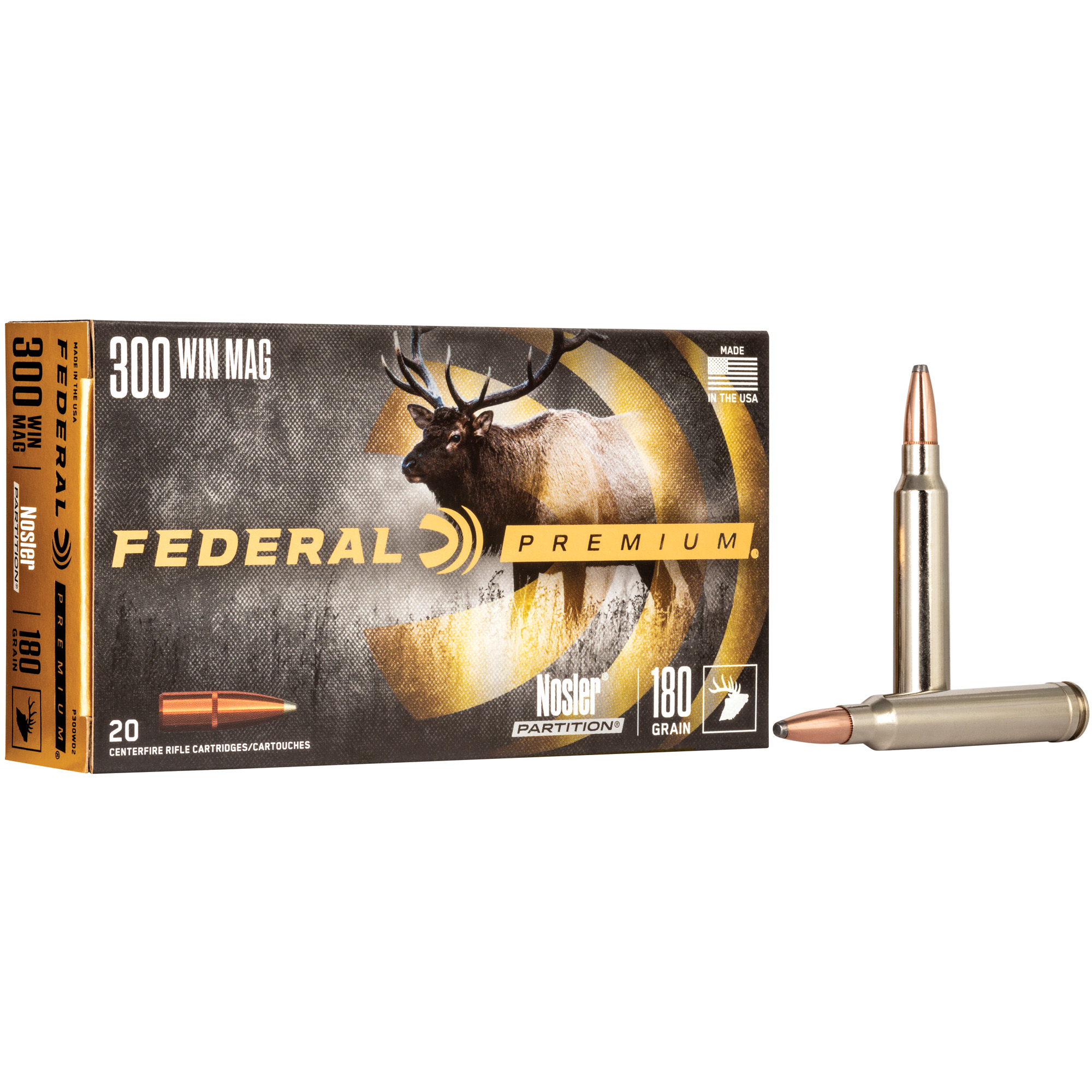 Federal Premium 300 Winchester Magnum Nosler Partition 180gr – 20rd