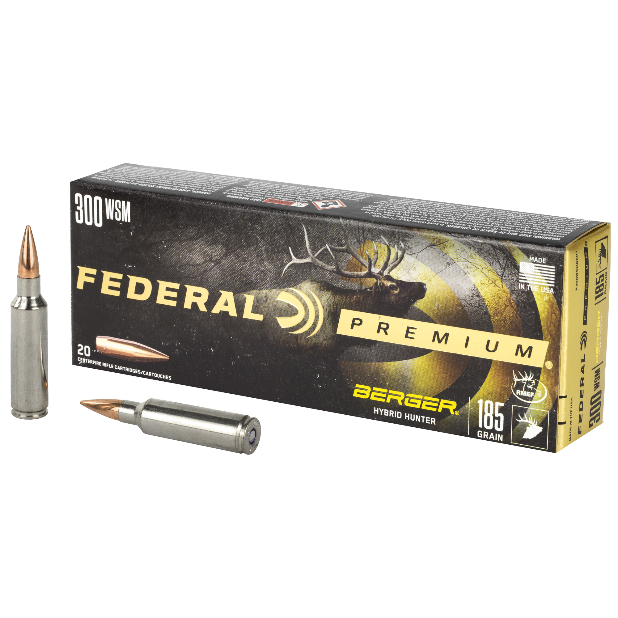 Federal Premium Berger 300 Winchester Short Magnum 185gr Berger Hybrid Hunter – 20rd