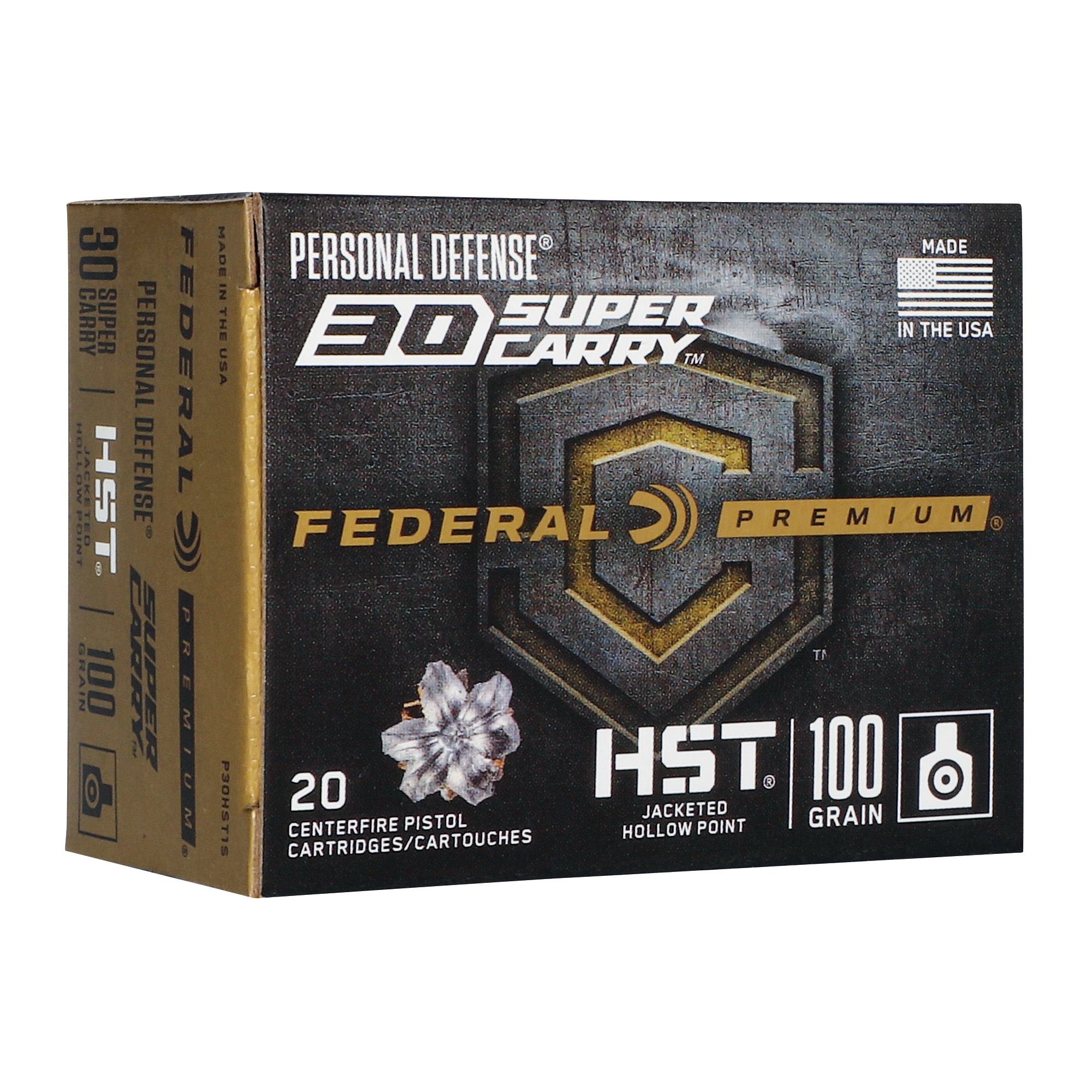 Federal Premium HST 30 Super Carry 100gr Jacketed Hollow Point – 20rd