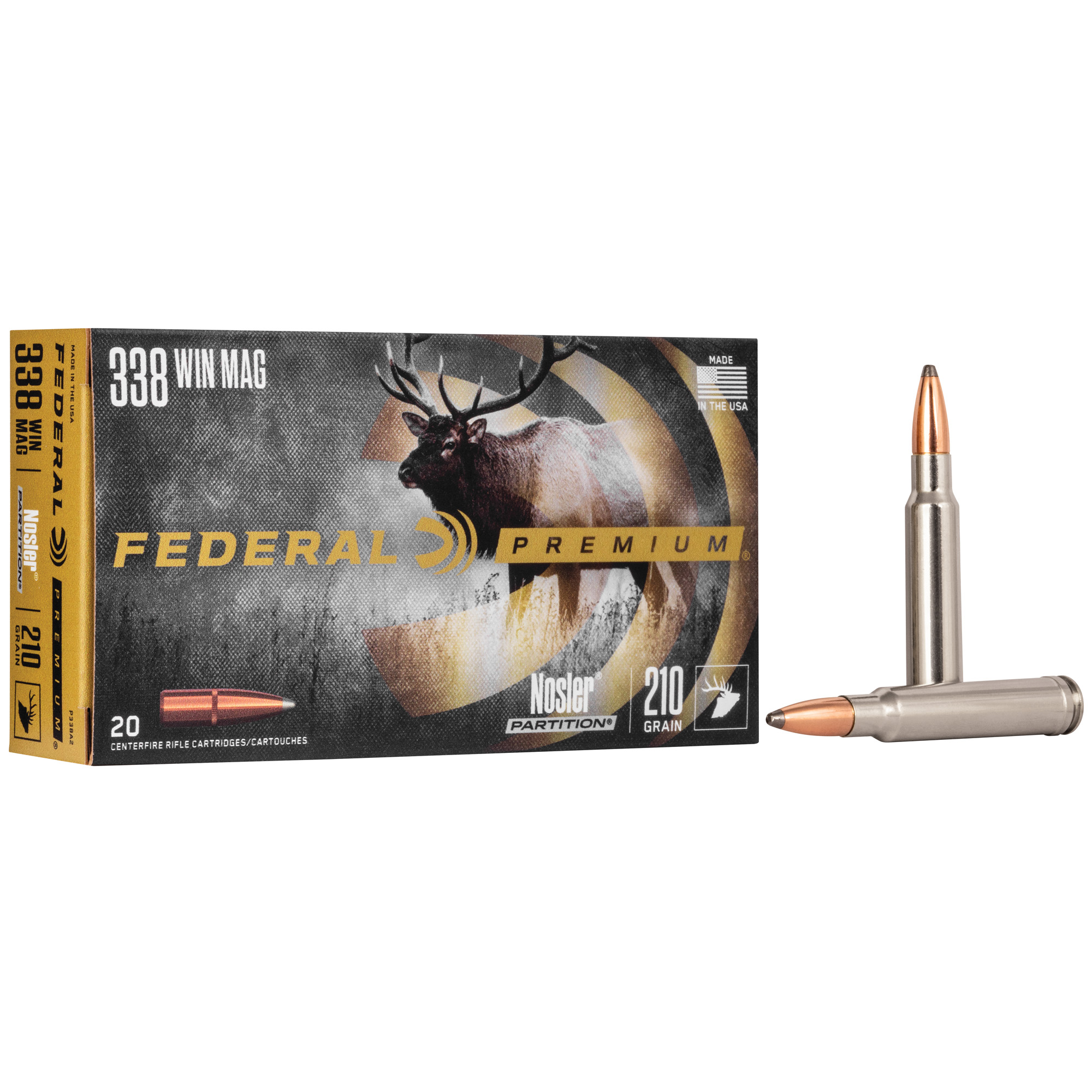 Federal Premium 338 Winchester Nosler Partition 210gr – 20rd