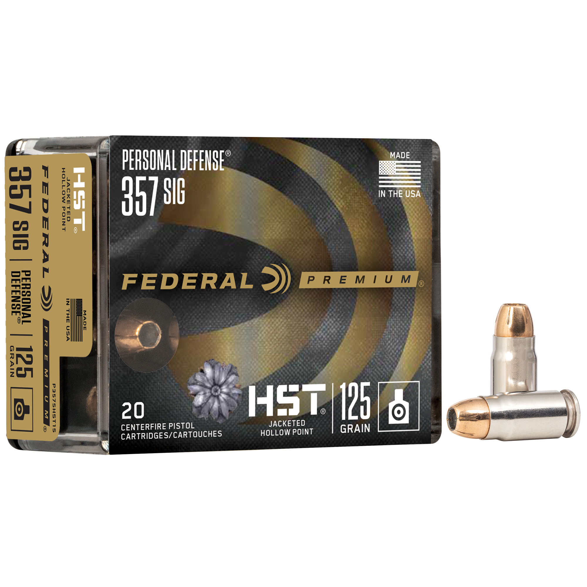 Federal Premium HST 357 Sig 125gr Jacketed Hollow Point – 20rd