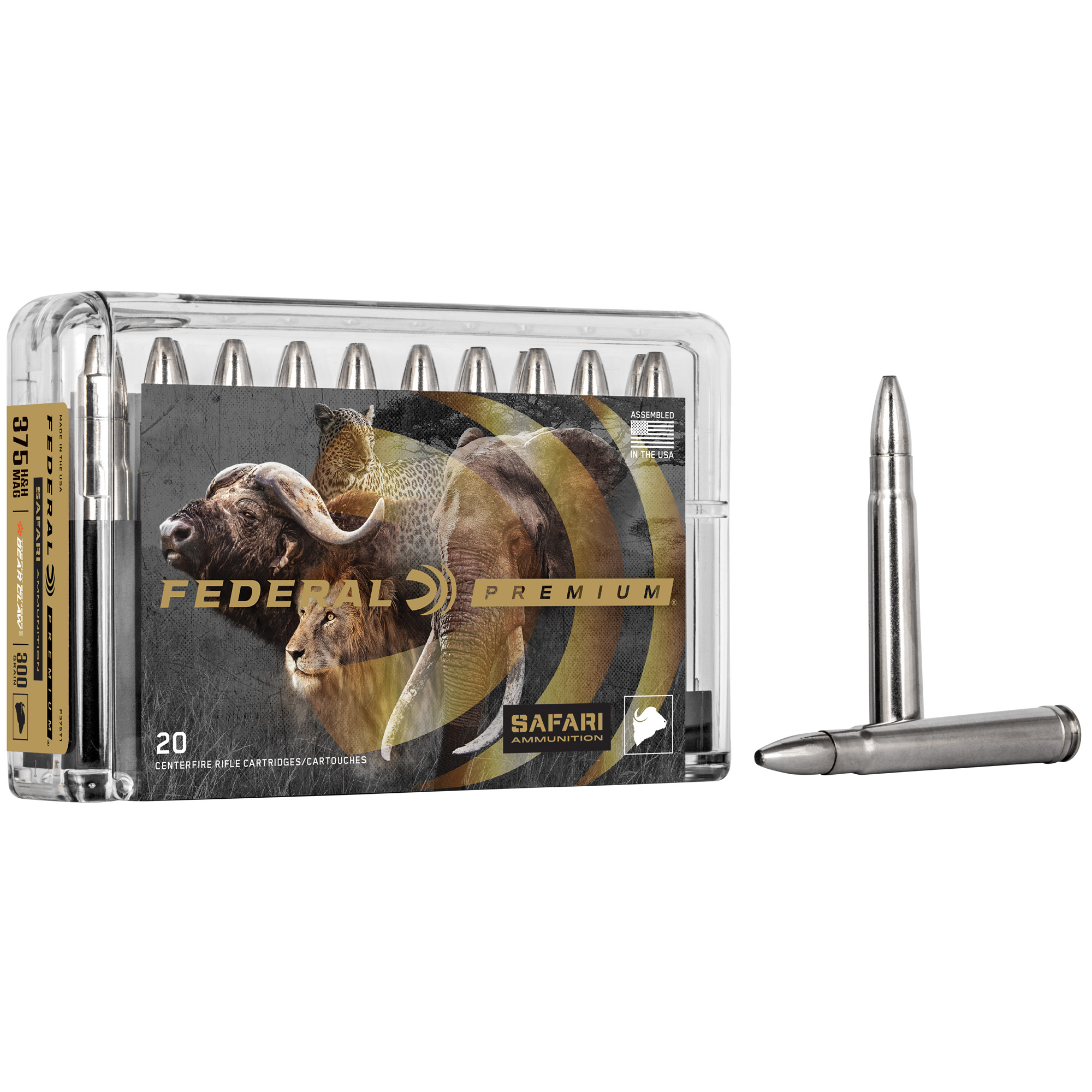 Federal Premium Cape-Shok 375 H&H Trophy 300gr Trophy Bonded Bear Claw – 20rd