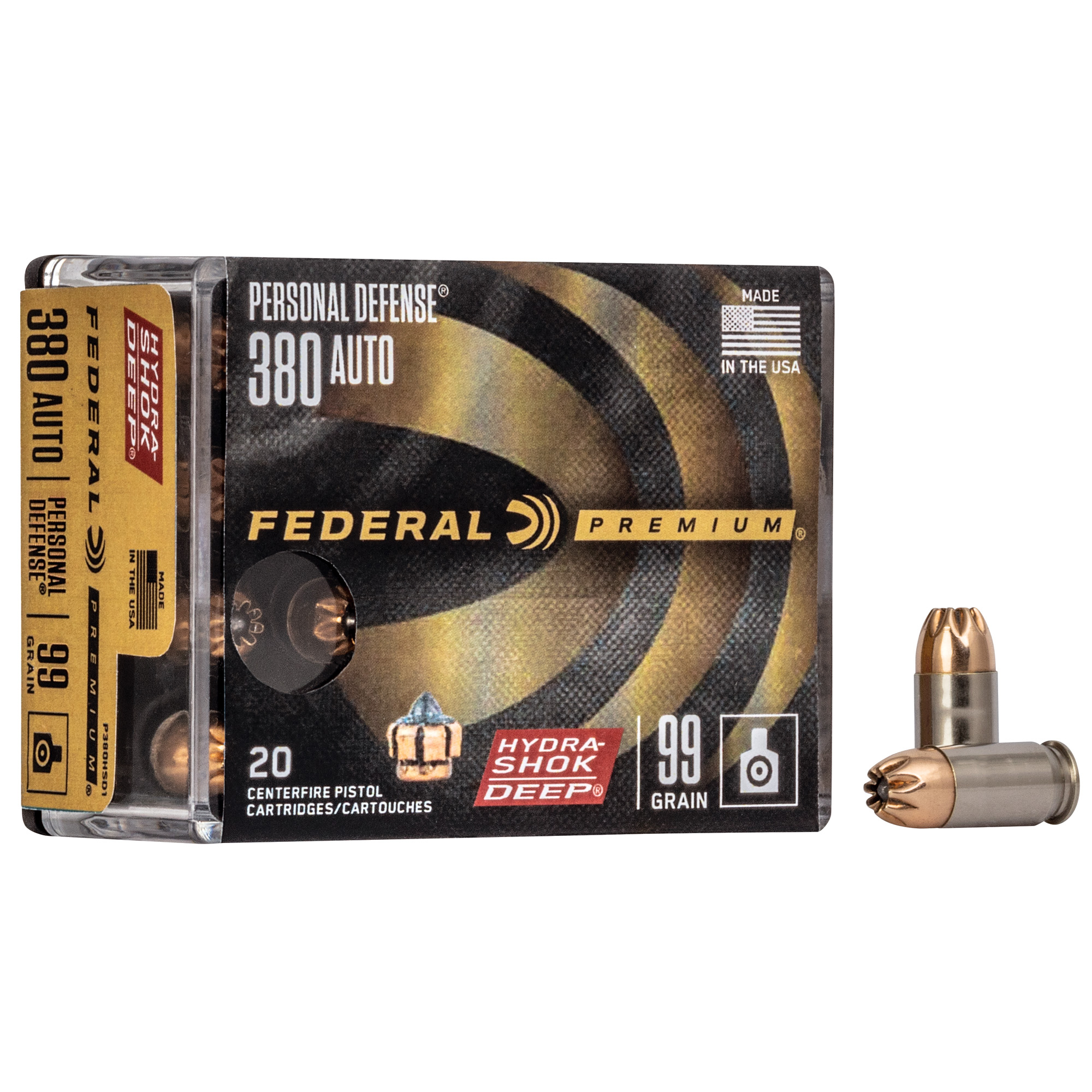 Federal Hydra-Shok Deep 380 ACP 99gr Hollow Point – 20rd