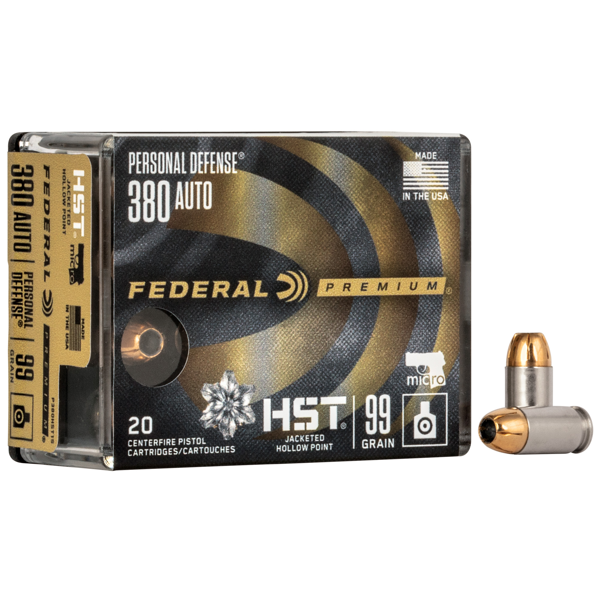 Federal Premium Defense Personal Defense 380 ACP 99gr Jacketed Hollow Point – 20rd