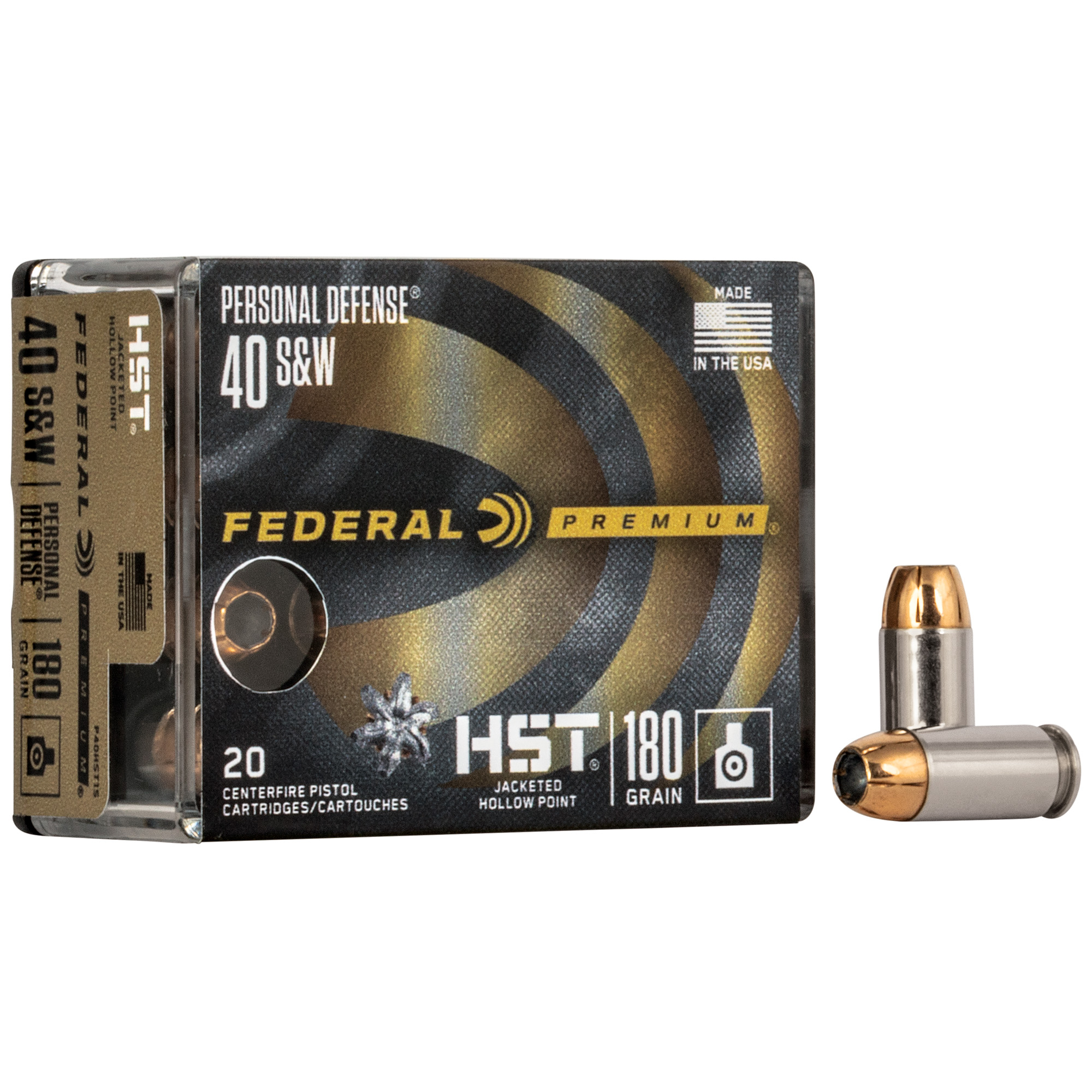 Federal Premium HST 40 S&W 180gr Jacketed Hollow Point – 20rd