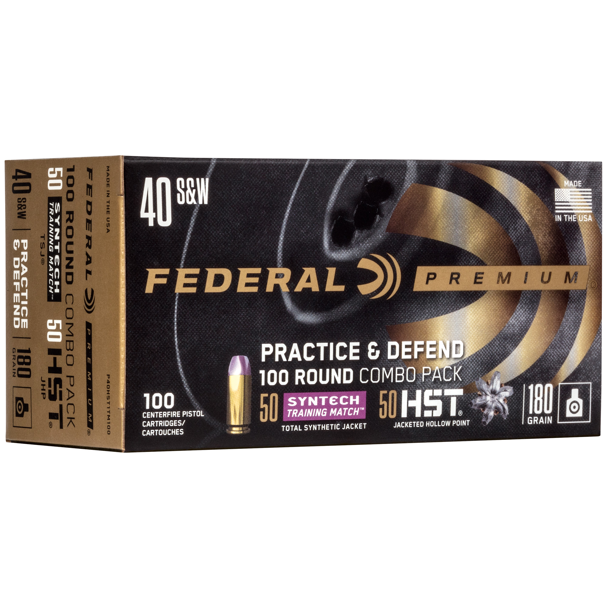 Federal Premium Defense Syntech 40 S&W 180gr Jacketed Hollow Point – 100rd