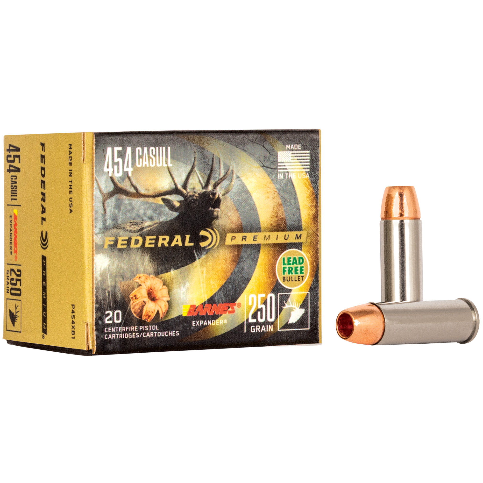 Federal Premium Barnes Expander 454 Casull California Certified Nonlead Ammunition 250gr XPB – 20rd