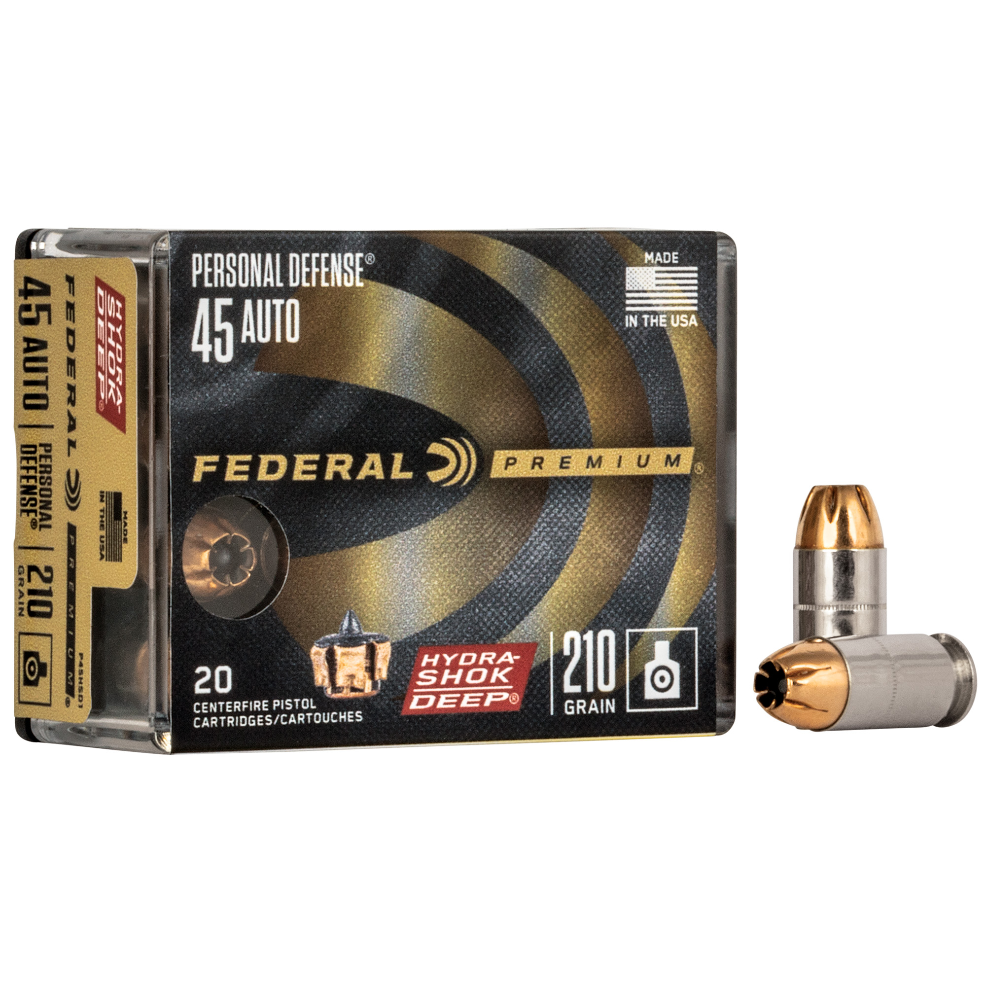 Federal Premium 45 ACP 210gr Jacketed Hollow Point – 20rd