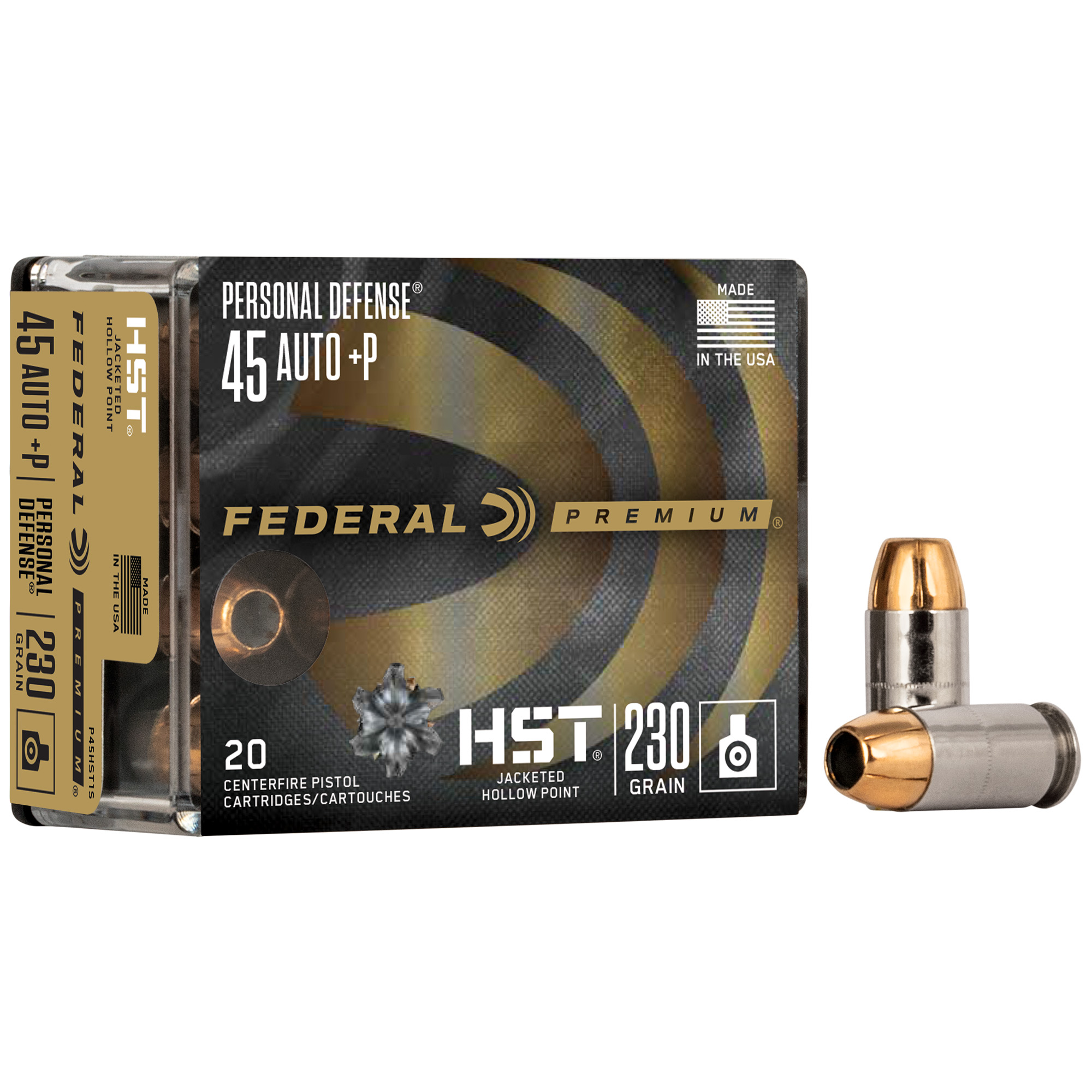 Federal Premium HST 45 ACP 230gr Jacketed Hollow Point – 20rd