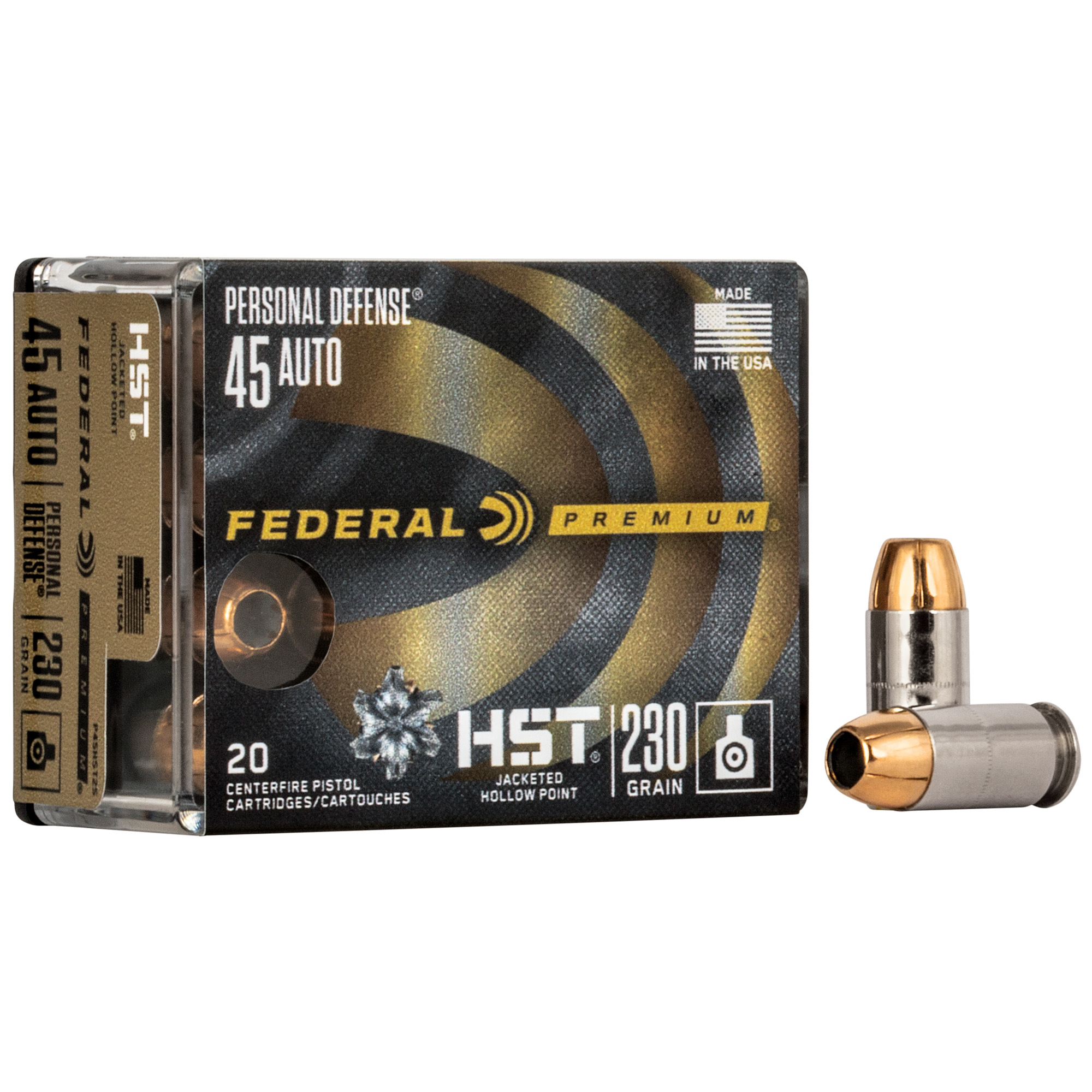 Federal Premium HST 45 ACP 230gr Jacketed Hollow Point – 20rd