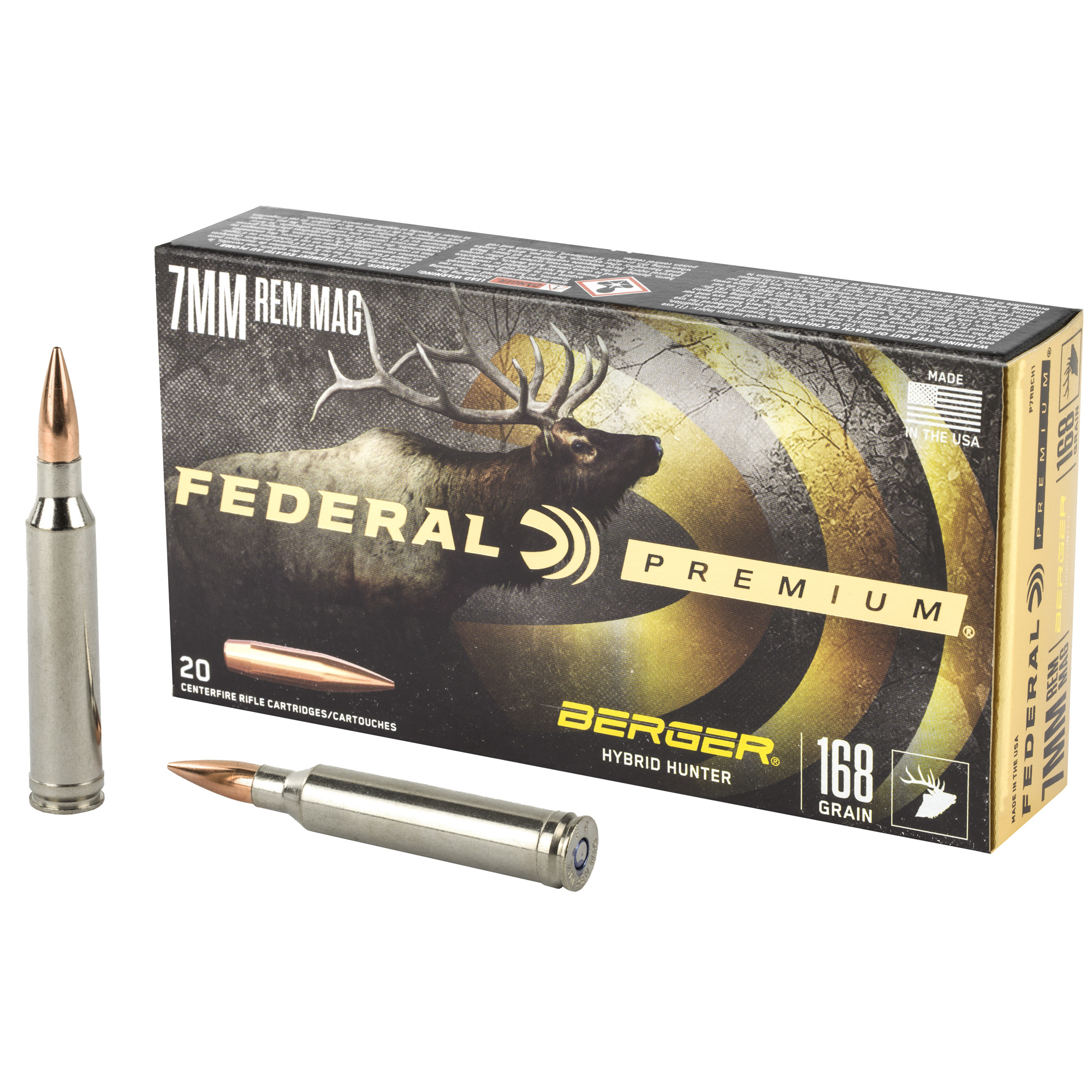 Federal Premium Berger 7mm Remington 168gr Berger Hybrid Hunter – 20rd