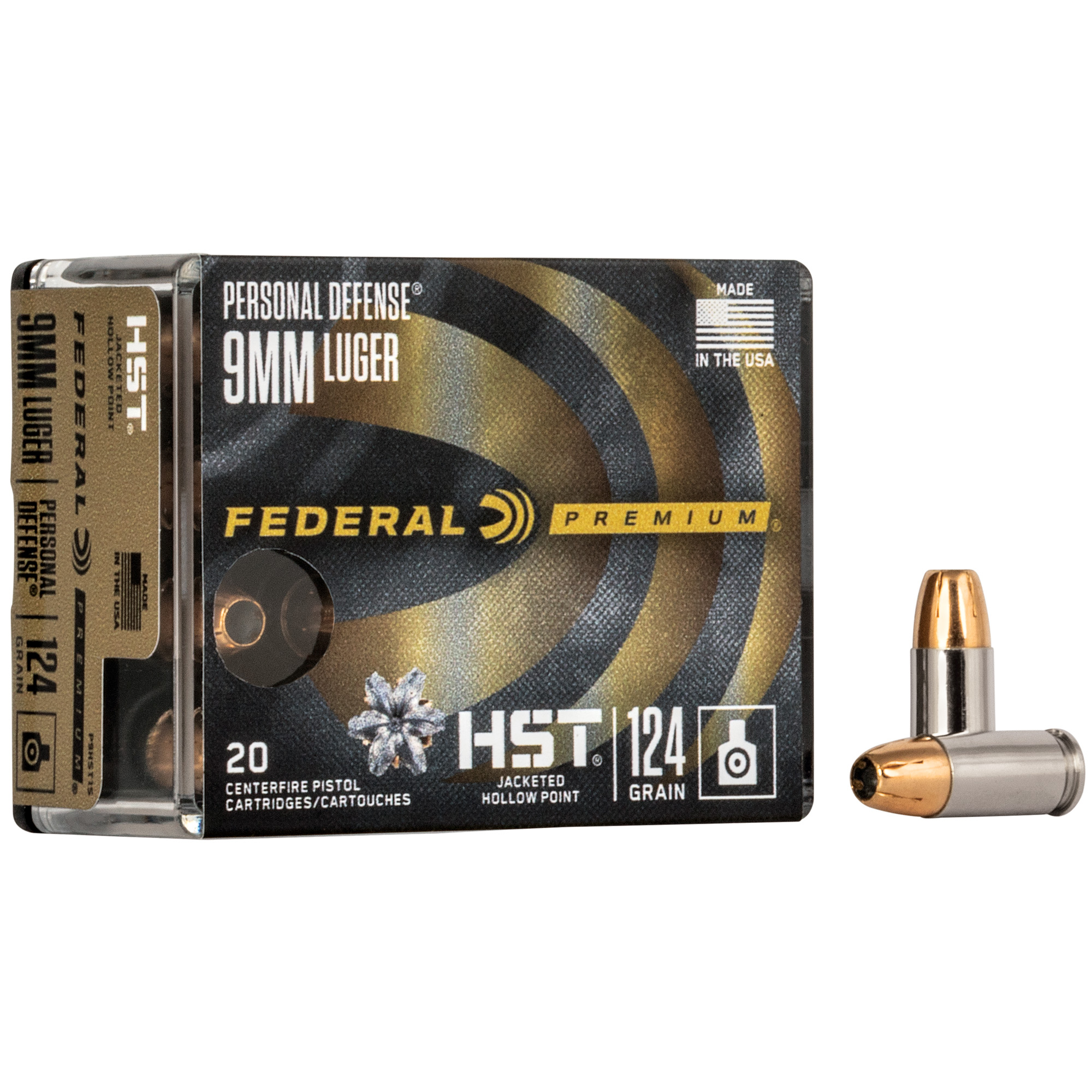 Federal Premium HST 9mm 124gr Jacketed Hollow Point – 20rd