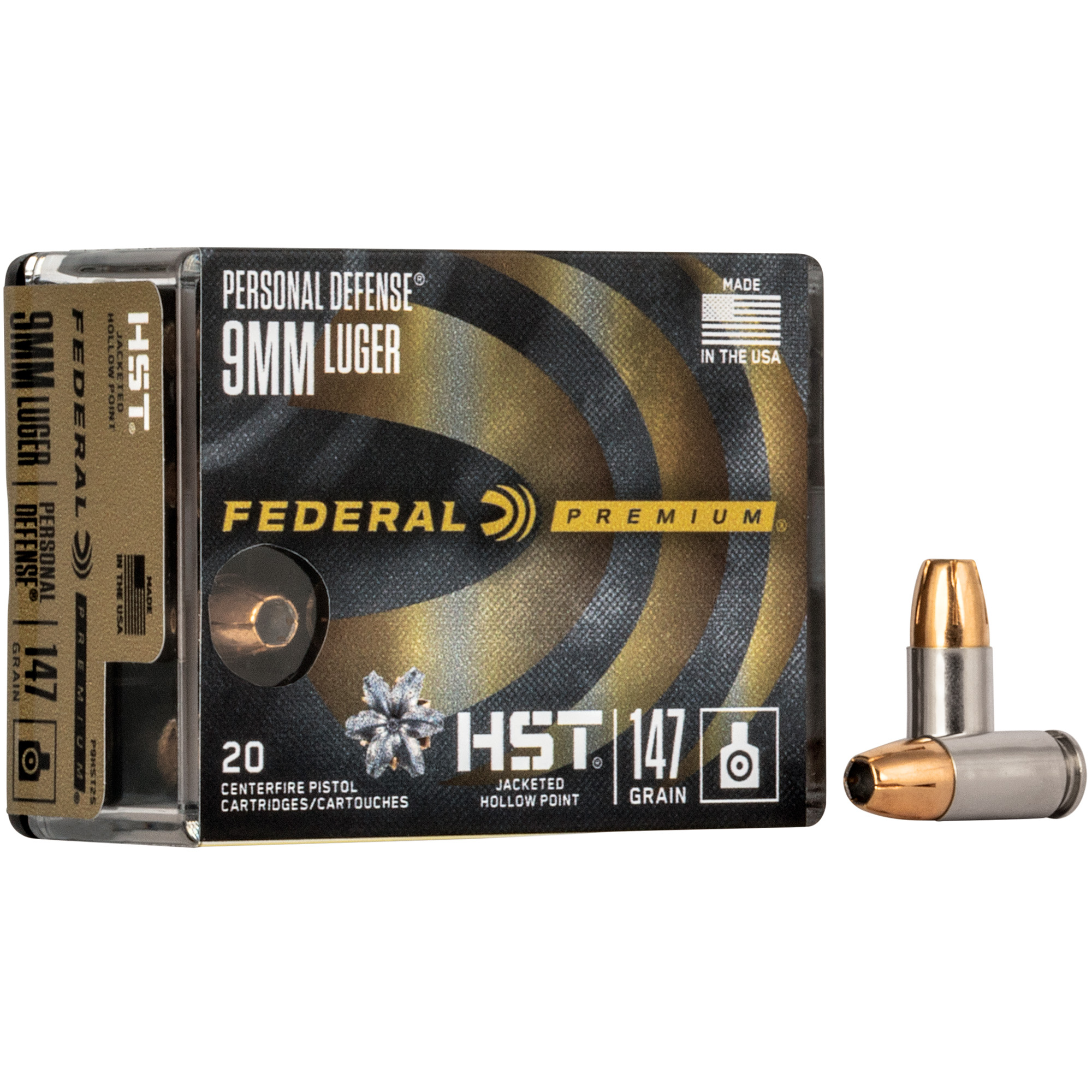 Federal Premium HST 9mm 147gr Jacketed Hollow Point – 20rd