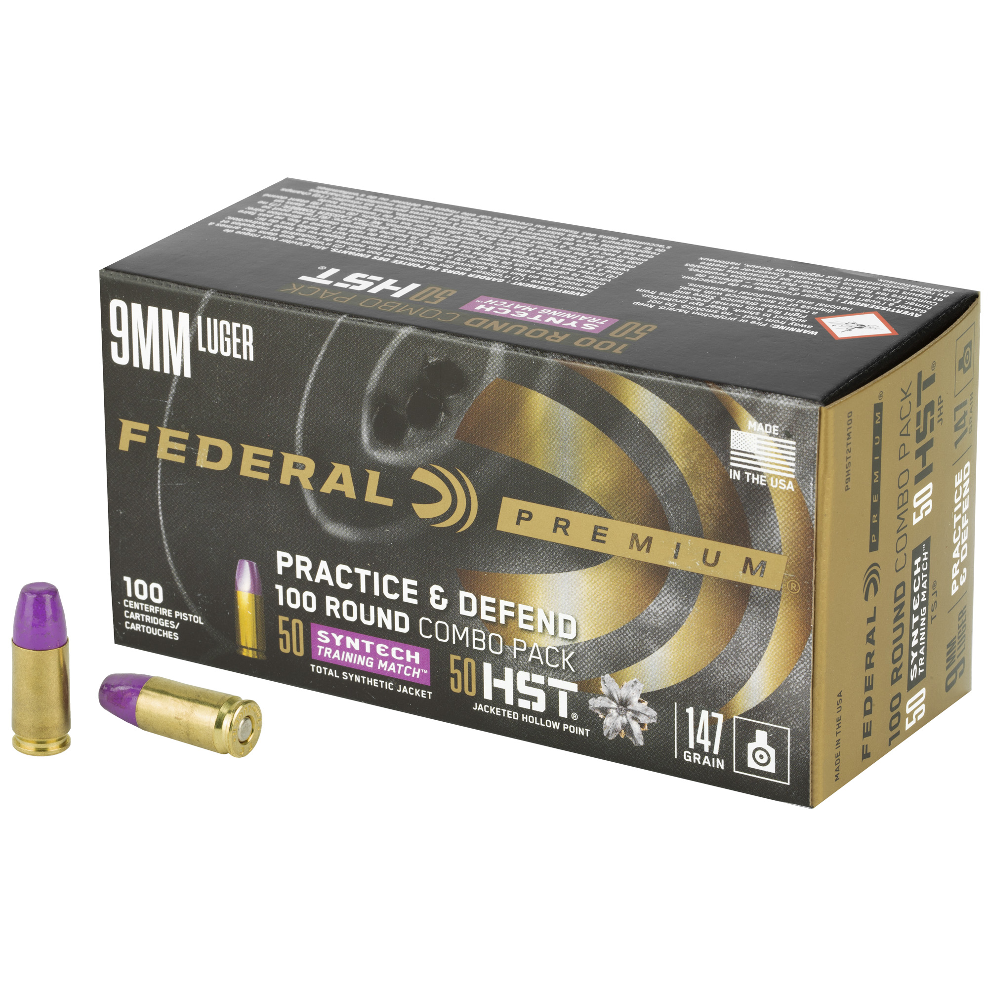 Federal Premium Defense Syntech 9mm 147gr Jacketed Hollow Point – 100rd