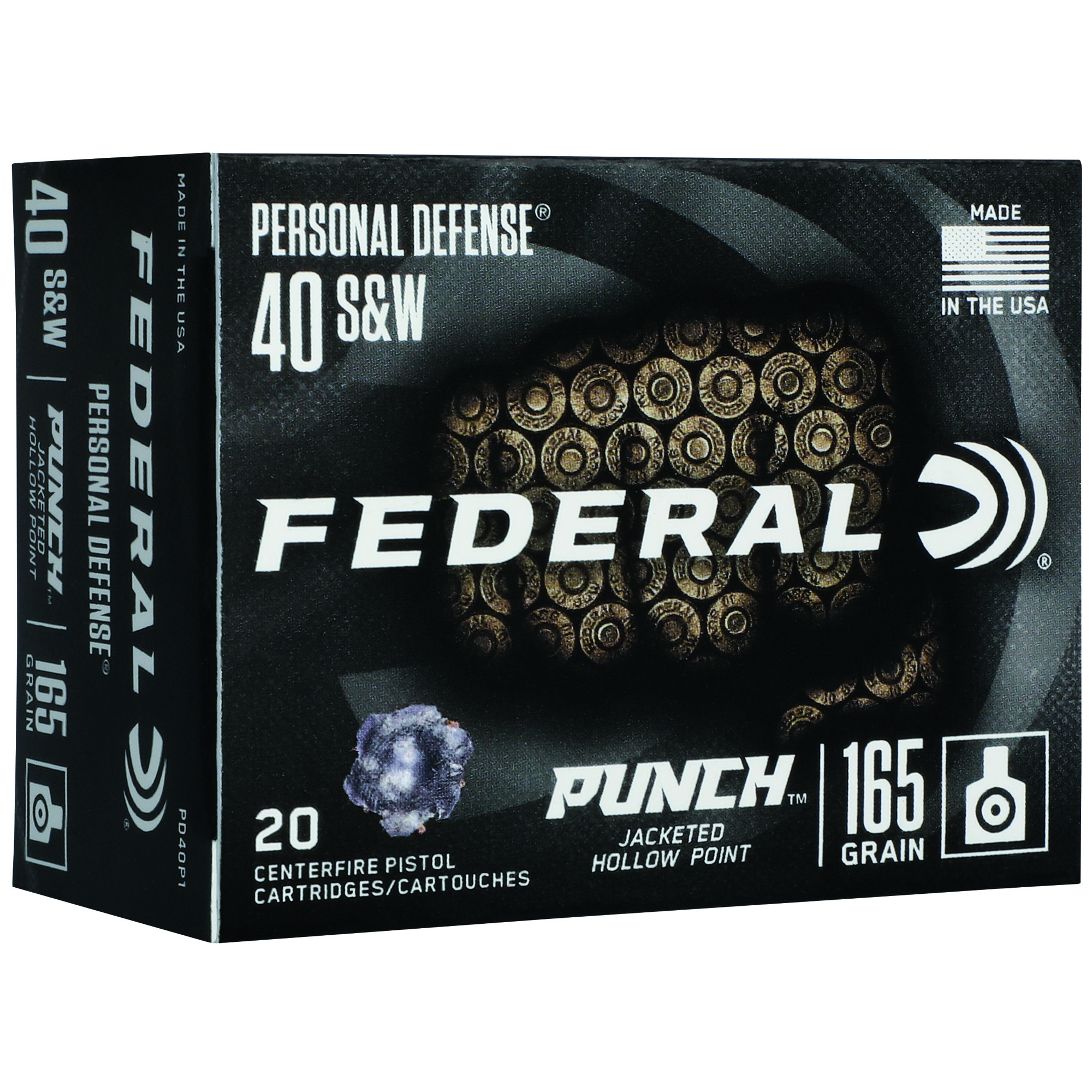 Federal Premium Punch 40 S&W 165gr Jacketed Hollow Point – 20rd