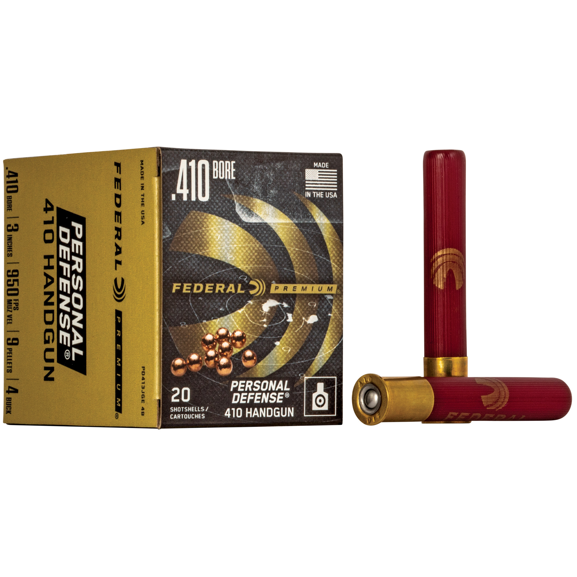 Federal Premium Personal Defense 410 Gauge 3″ 9 Pellets 4 Buck Buckshot – 20rd