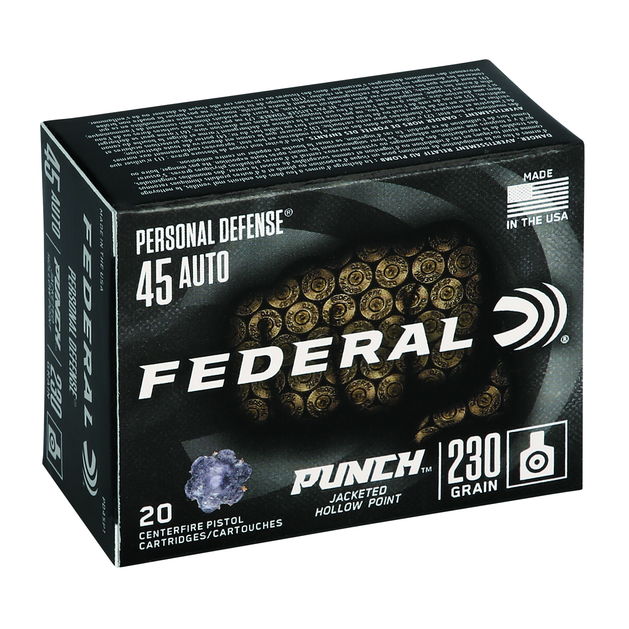 Federal Premium Punch 45 ACP 230gr Jacketed Hollow Point – 20rd