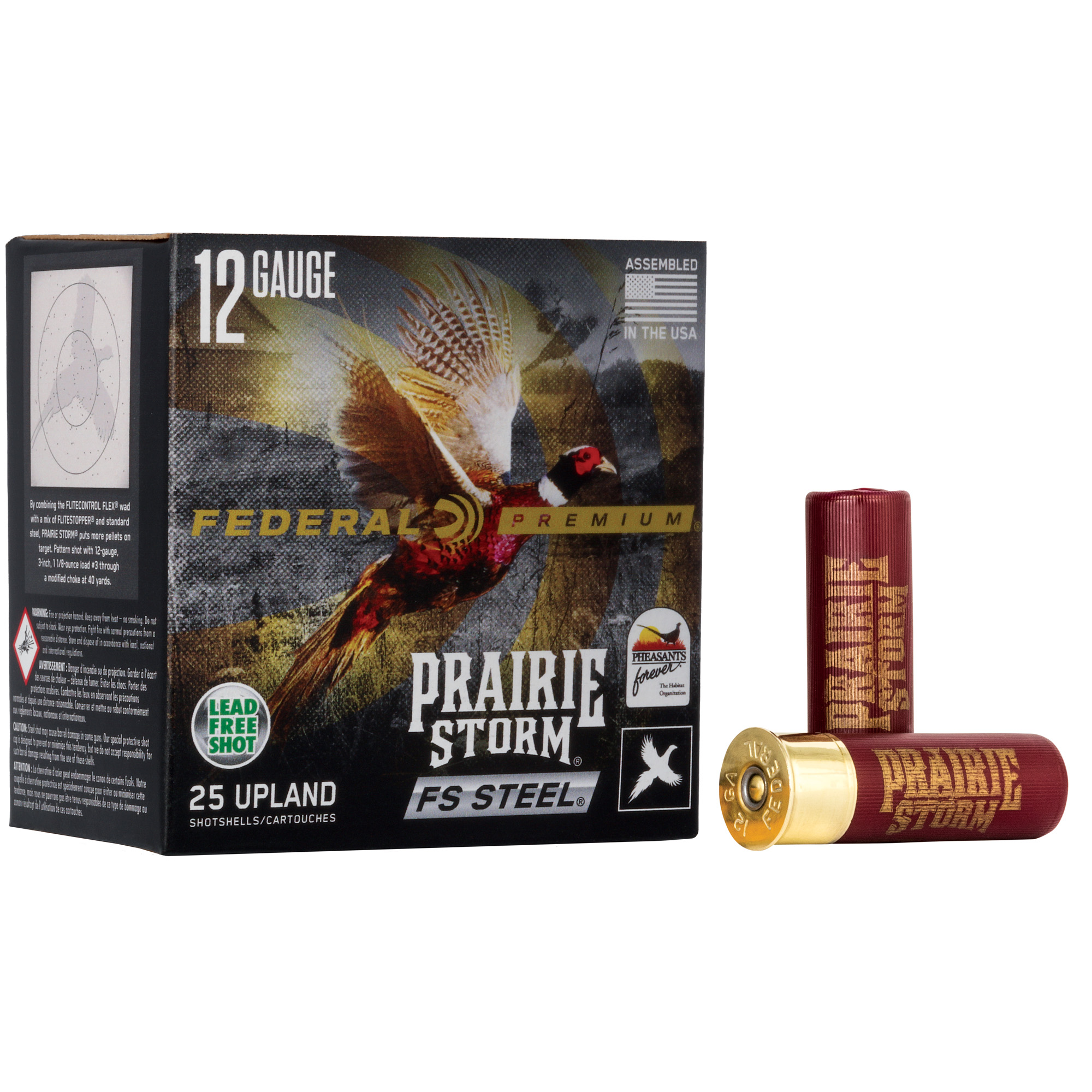 Federal Premium Prairie Storm 12 Gauge 3″ #3 Steel Shot – 25rd