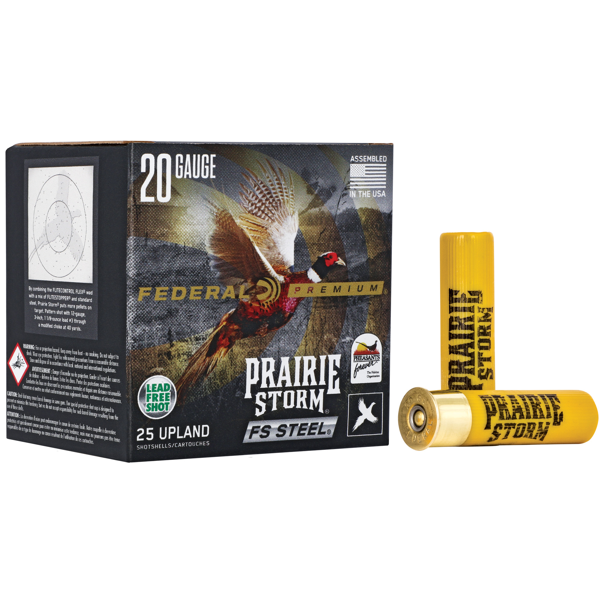 Federal Premium Prairie Storm 20 Gauge 3″ #4 Steel Shot – 25rd