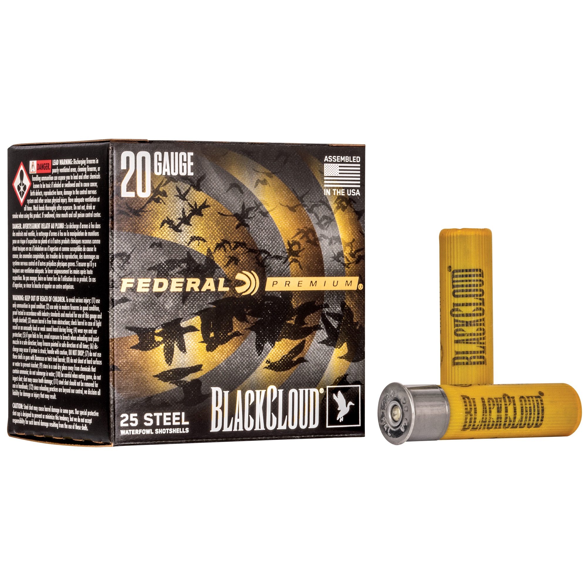 Federal Premium Black Cloud 20 Gauge 3″ #2 Steel Shot – 25rd