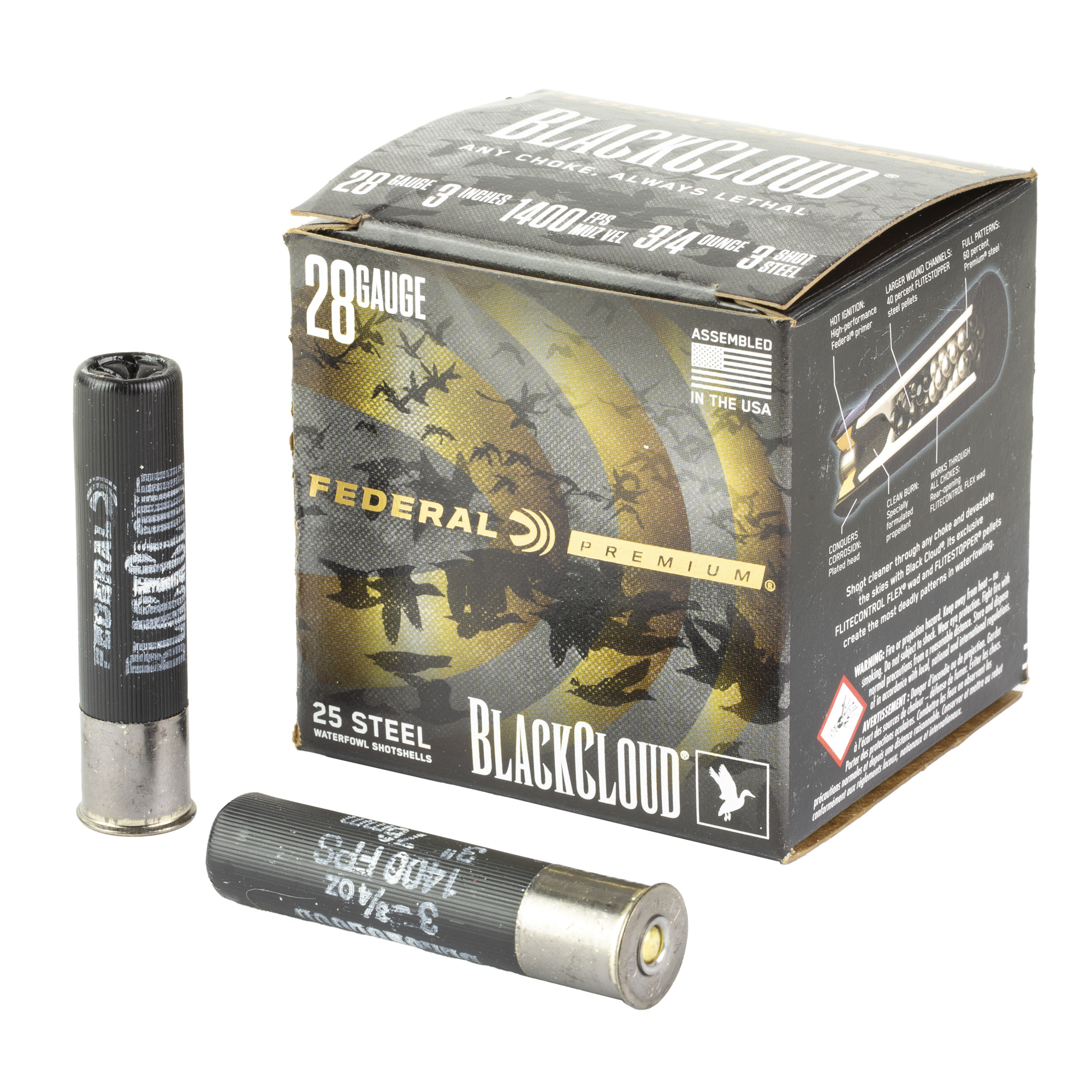 Federal Premium Black Cloud 28 Gauge 3″ #3 Steel Shot – 25rd