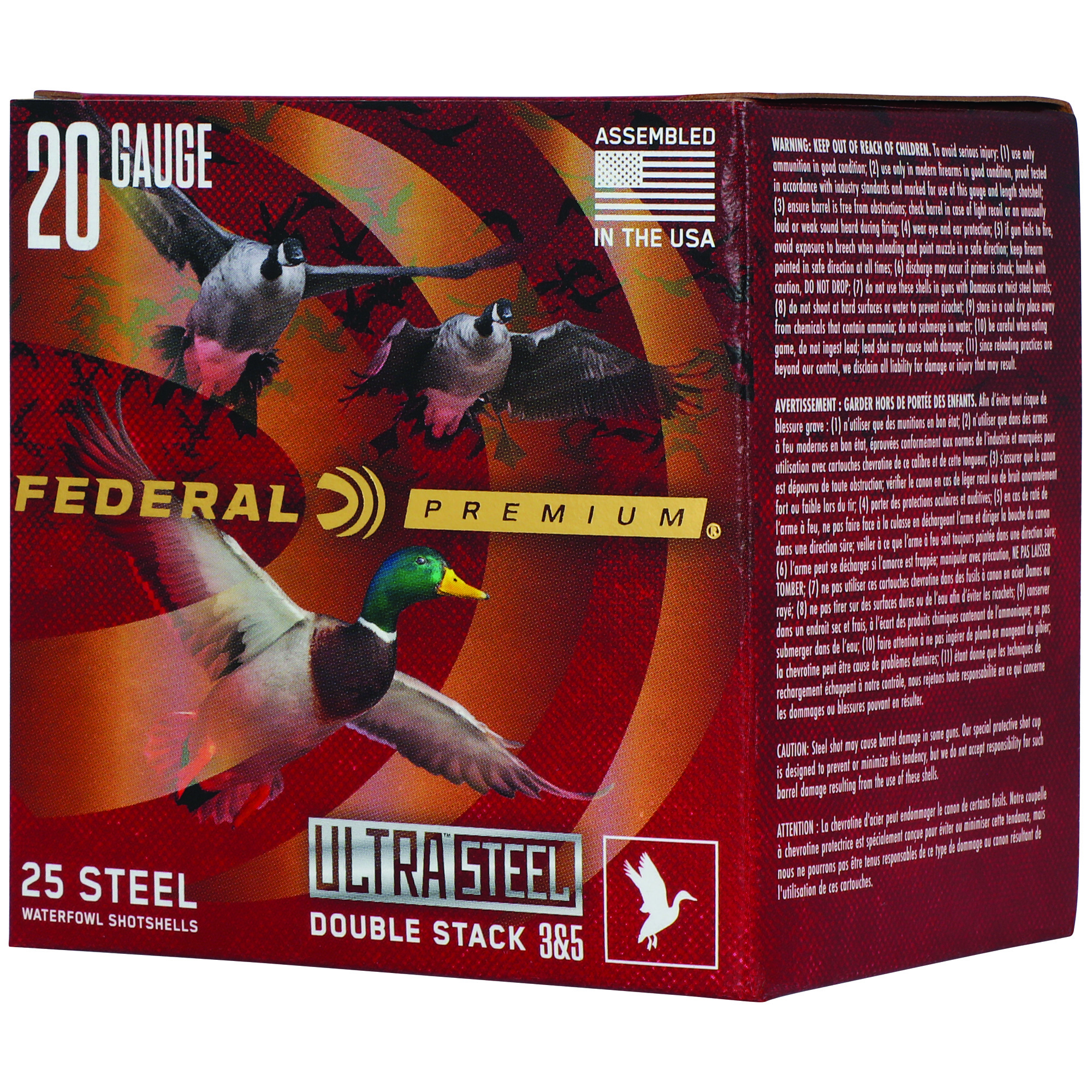 Federal Ultra Steel FLIGHTCONTROL FLEX WAD 20 Gauge 3″ #3 and #5 Steel Shot – 25rd