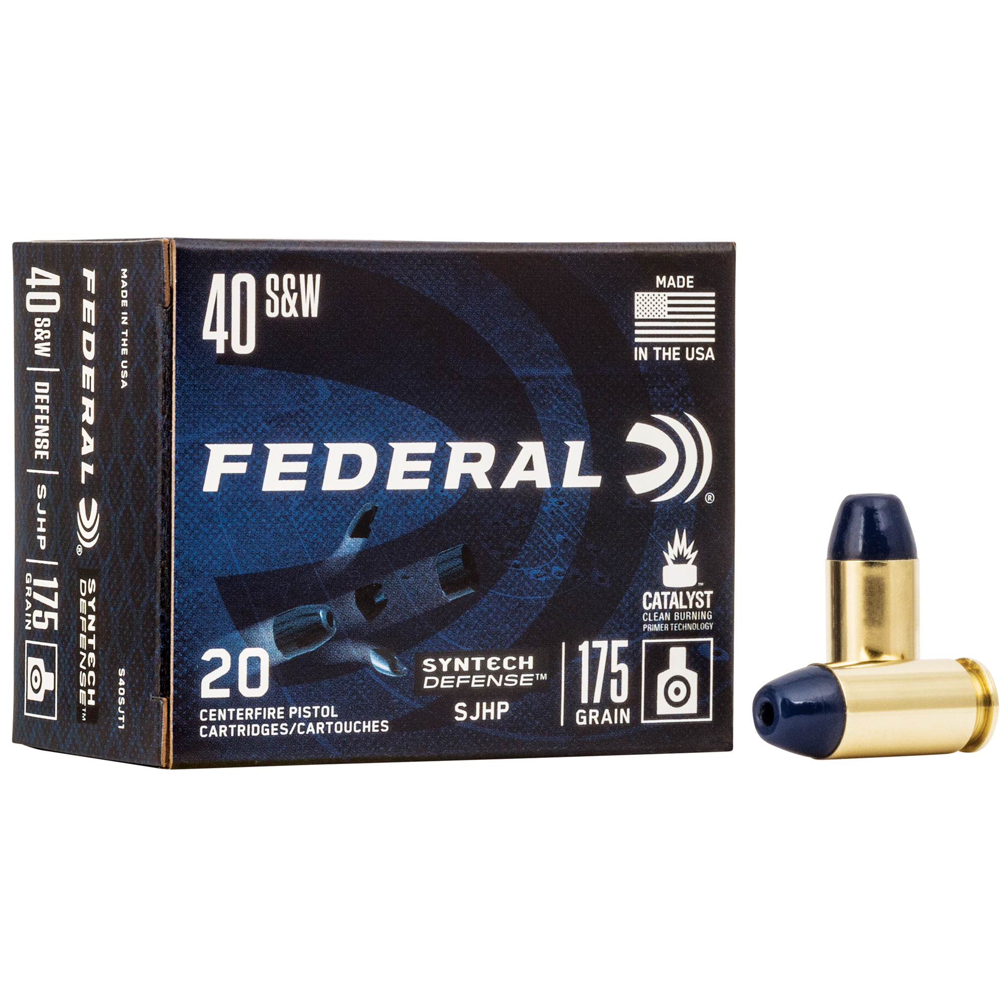 Federal Syntech Defense 40 S&W 175gr Semi Jacketed Hollow Point – 20rd