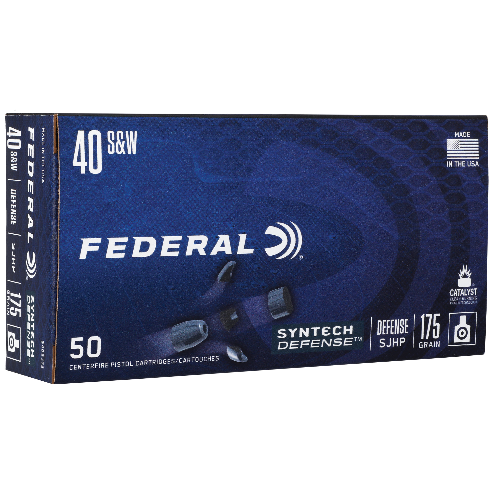 Federal Syntech Defense 40 S&W 175gr Semi Jacketed Hollow Point – 50rd