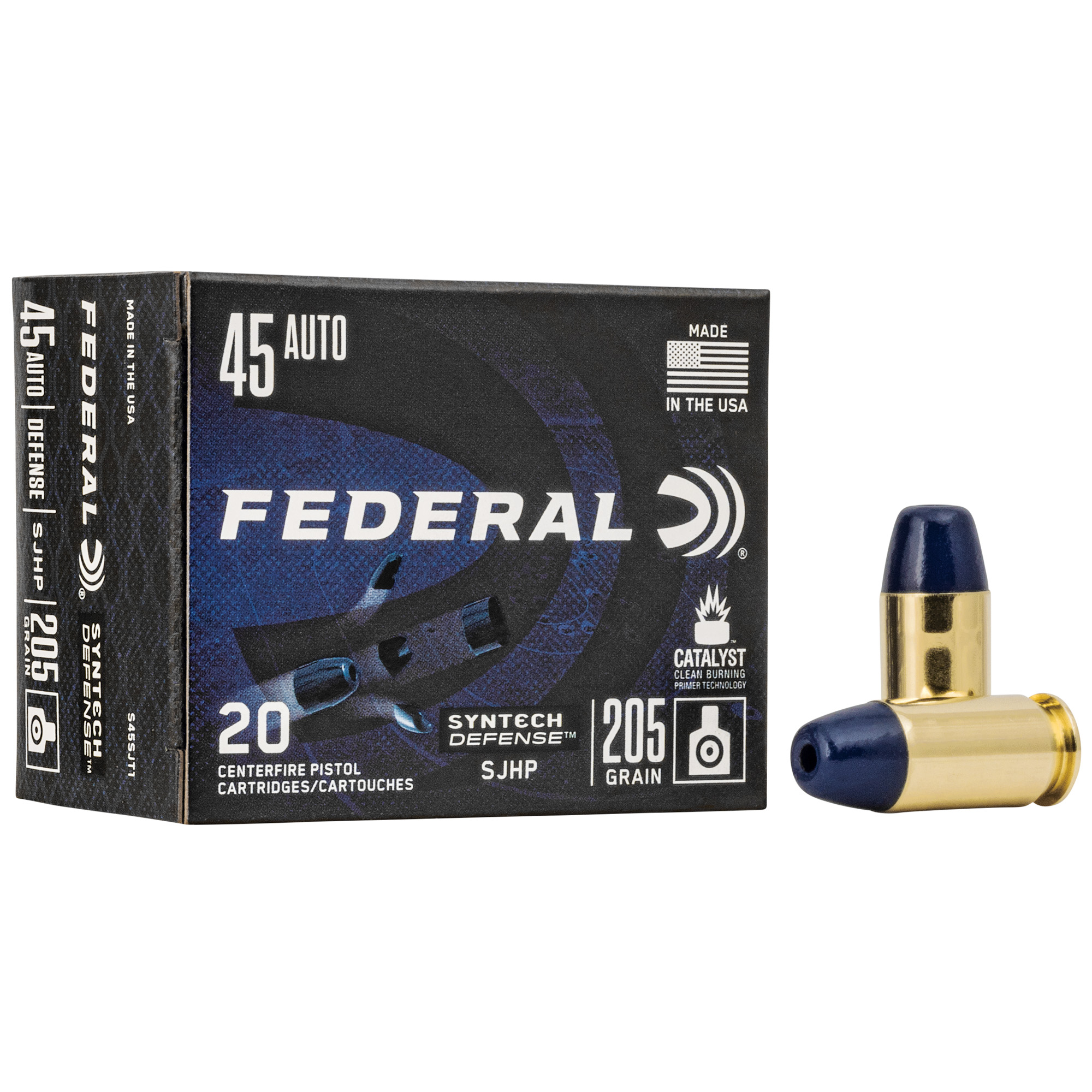 Federal Syntech Defense 45 ACP 205gr Semi Jacketed Hollow Point – 20rd