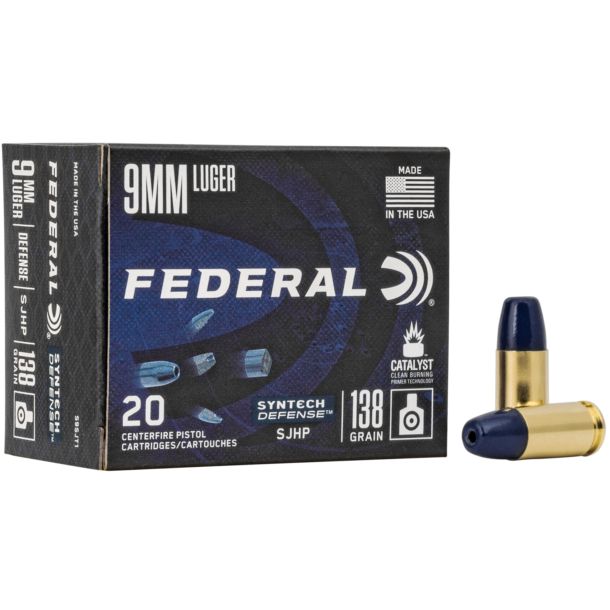 Federal Syntech Defense 9mm 138gr Semi Jacketed Hollow Point – 20rd