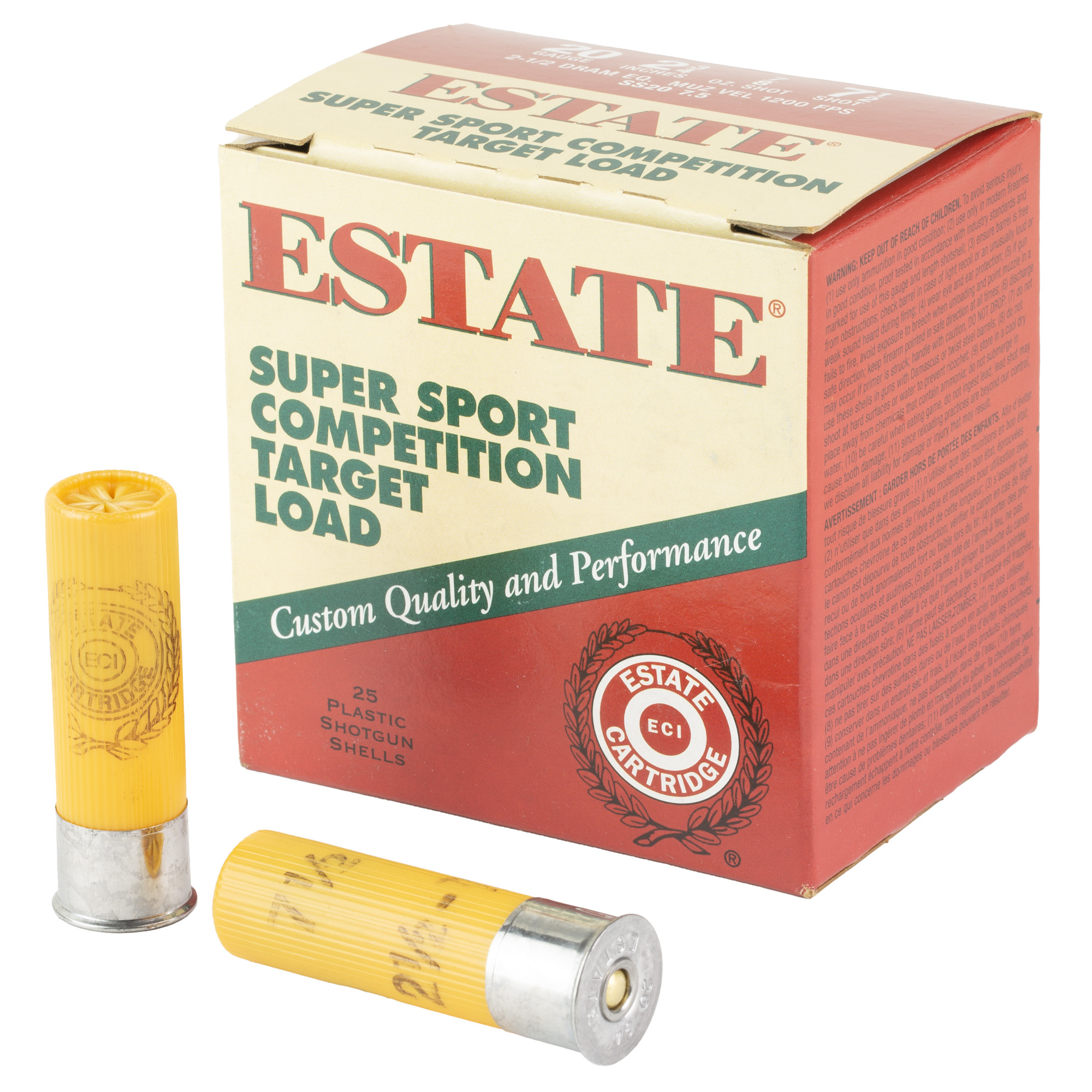 Federal Estate 20 Gauge 2.75″ #7.5 Shot – 25rd