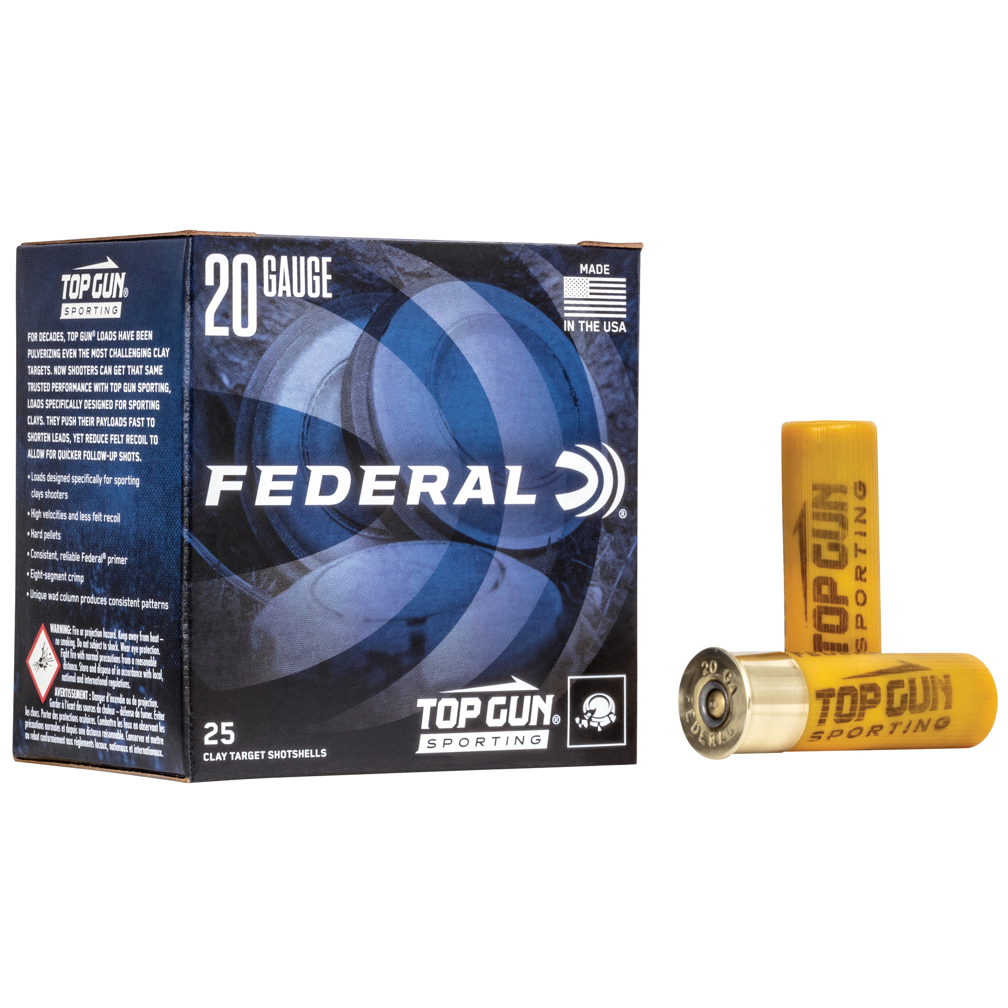 Federal Top Gun 20 Gauge 2.75″ #7.5 Lead – 25rd