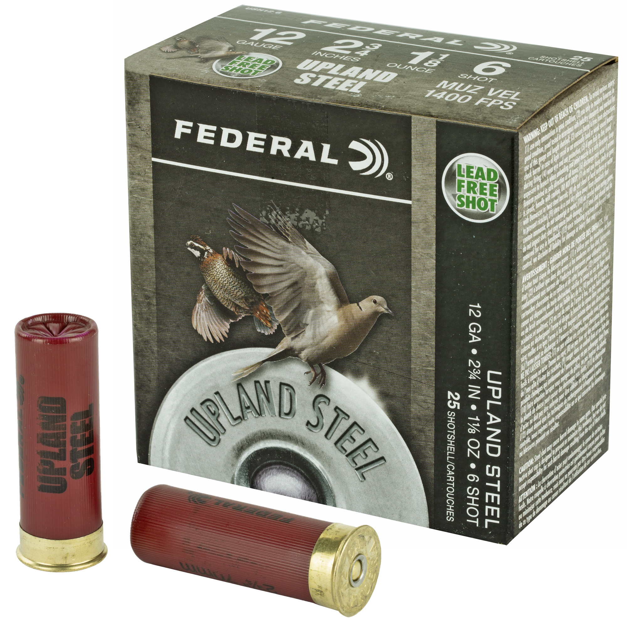 Federal Field & Range Steel 12 Gauge 2.75″ California Certified Nonlead Ammunition #6 Steel Shot – 25rd