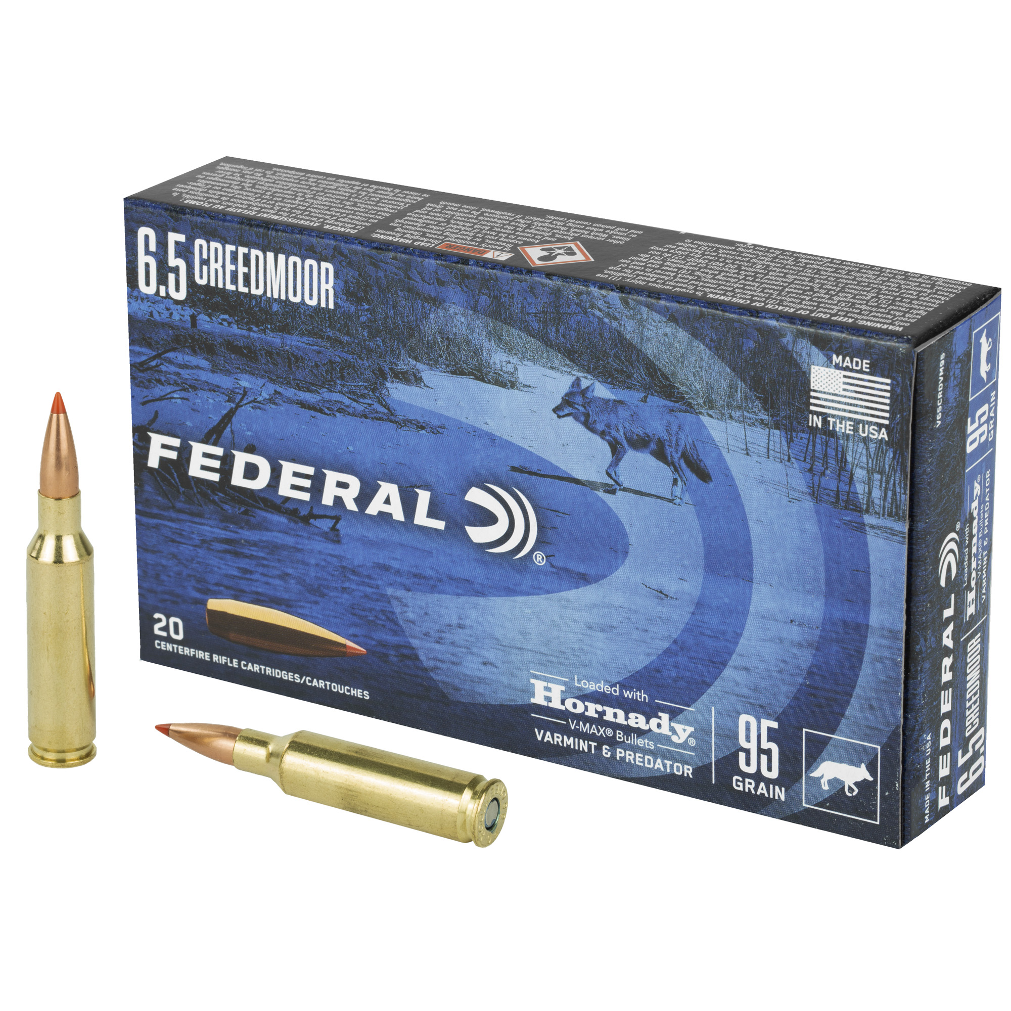 Federal Varmint & Predator V-Max 6.5 Creedmoor 95gr – 20rd