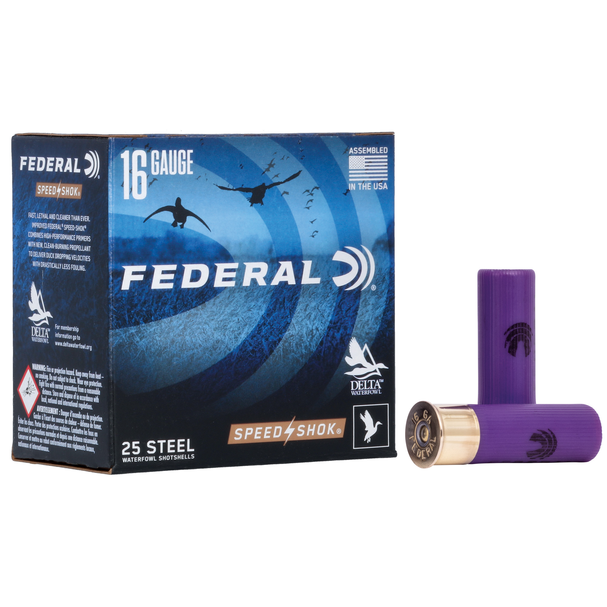 Federal Speed-Shok 16 Gauge 2.75″ #4 Steel Shot – 25rd