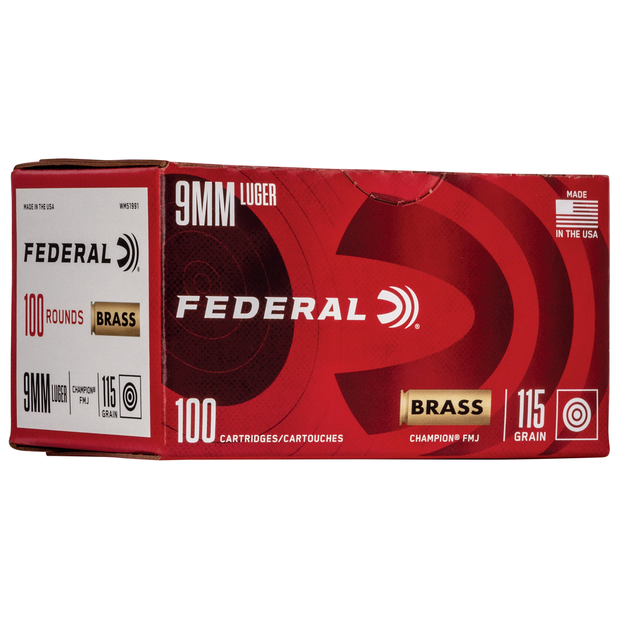 Federal Champion 9mm 115gr Full Metal Jacket – 100rd