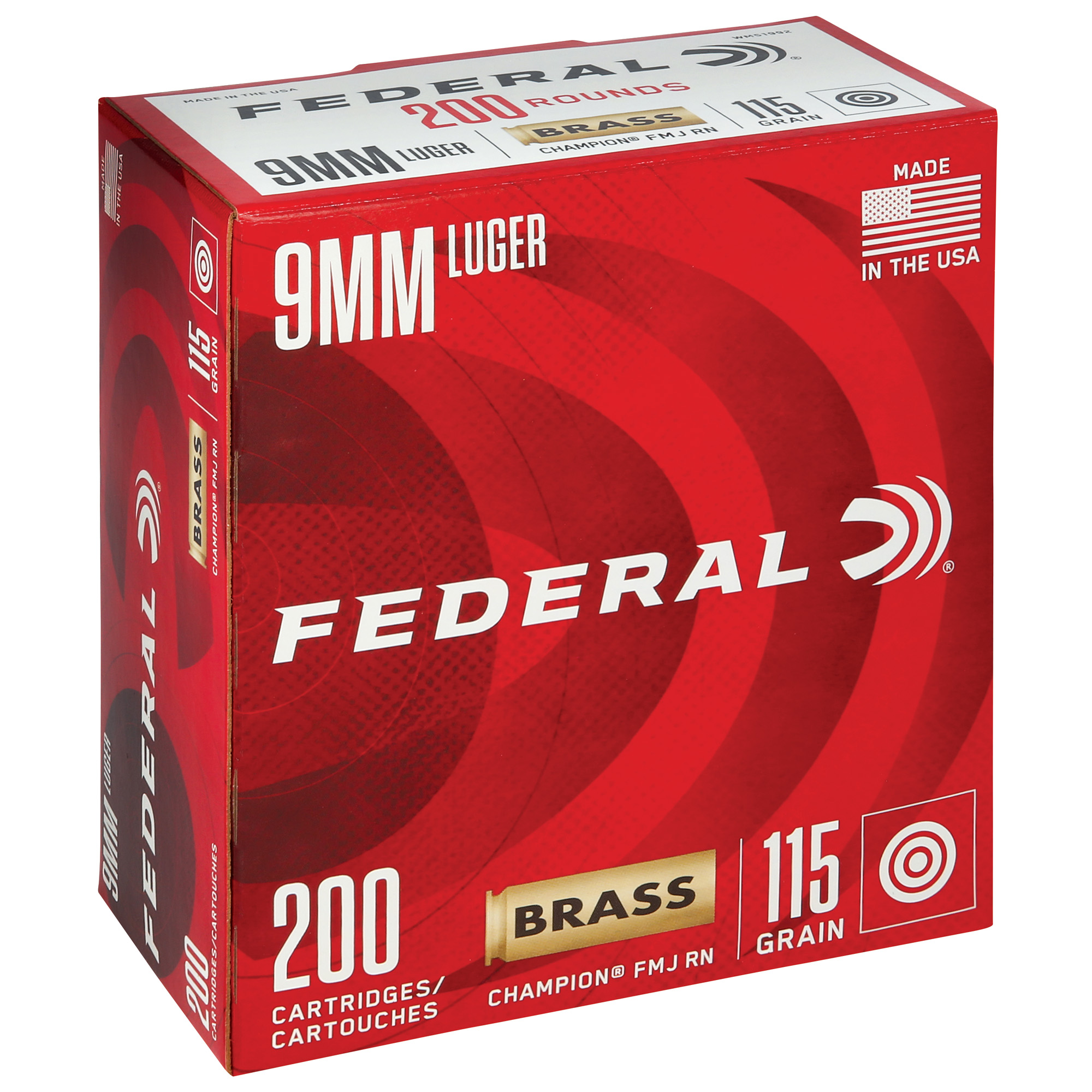 Federal Champion 9mm 115gr Full Metal Jacket – 200rd