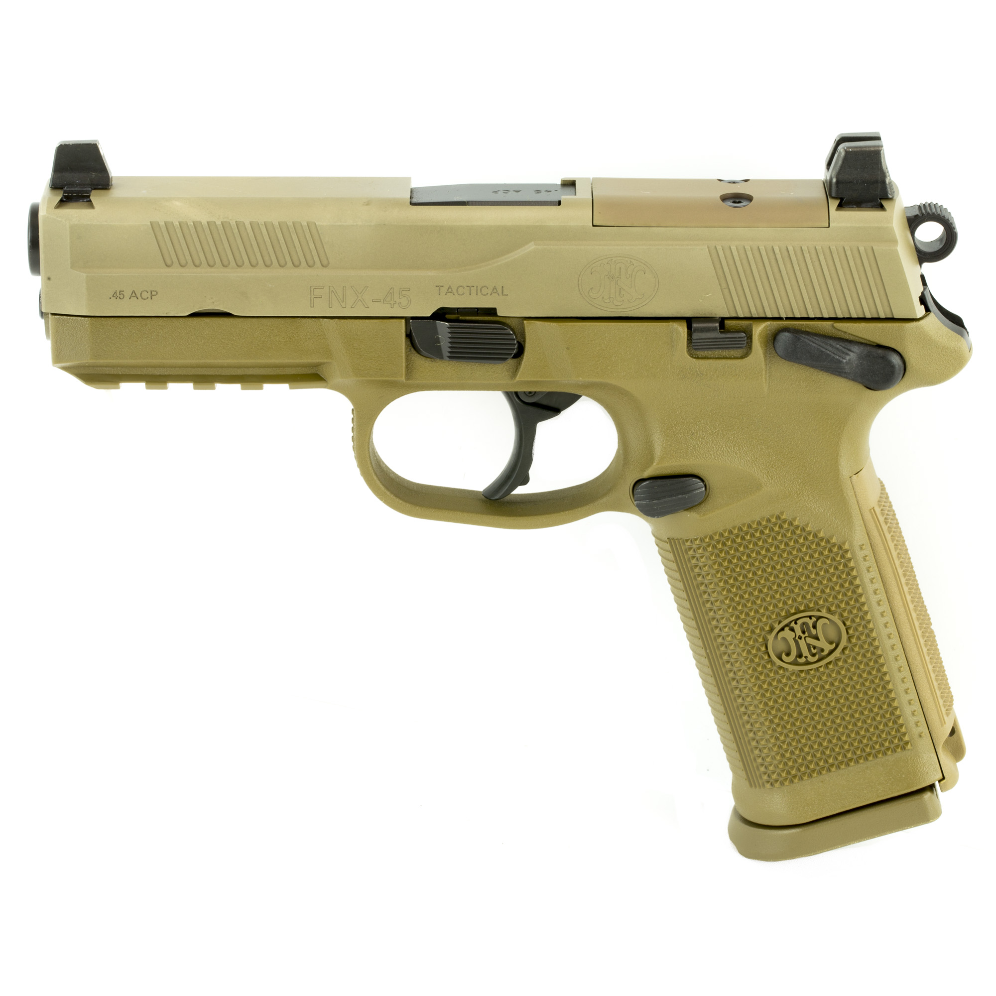 FN FNX-45 Tactical DA/SA 4.5″ 45 ACP 10rd Night Sights – Flat Dark Earth