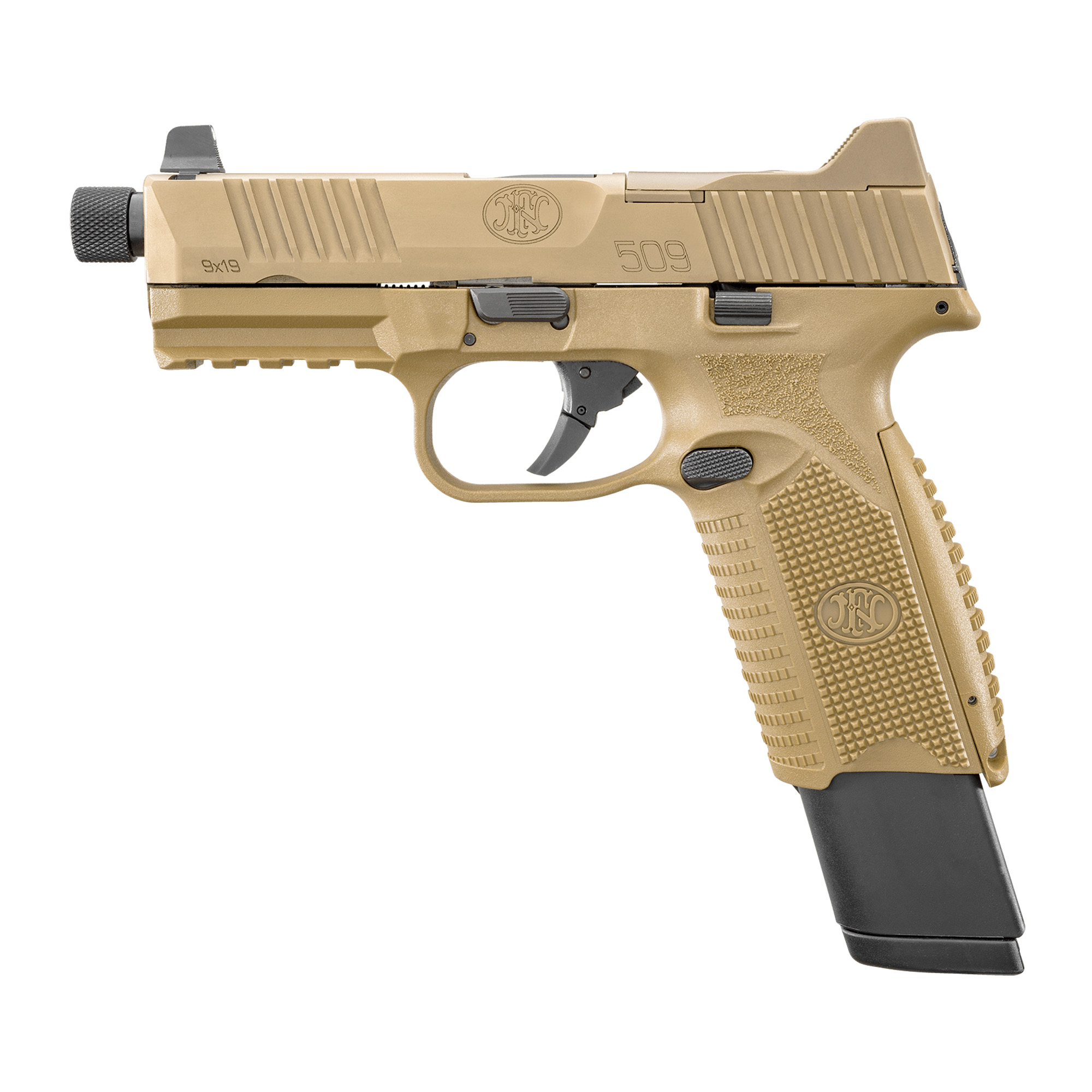 FN FN509 Tactical Striker Fired 4.5″ 9mm 24rd Night Sights – Flat Dark Earth