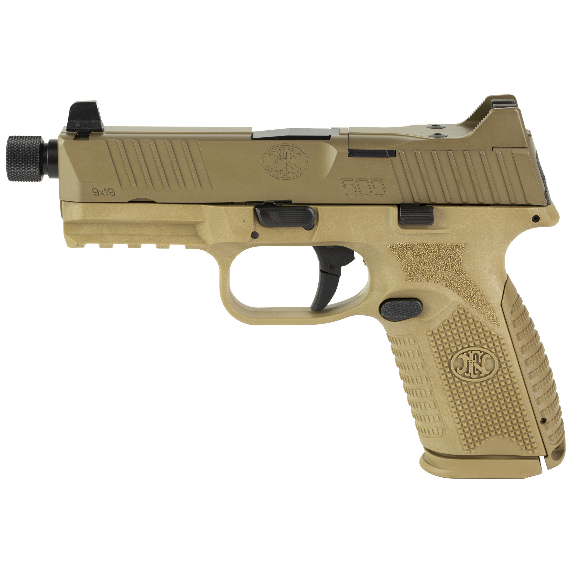 FN FN509M Tactical Striker Fired 4.5″ 9mm 24rd Suppressor Sights – Flat Dark Earth