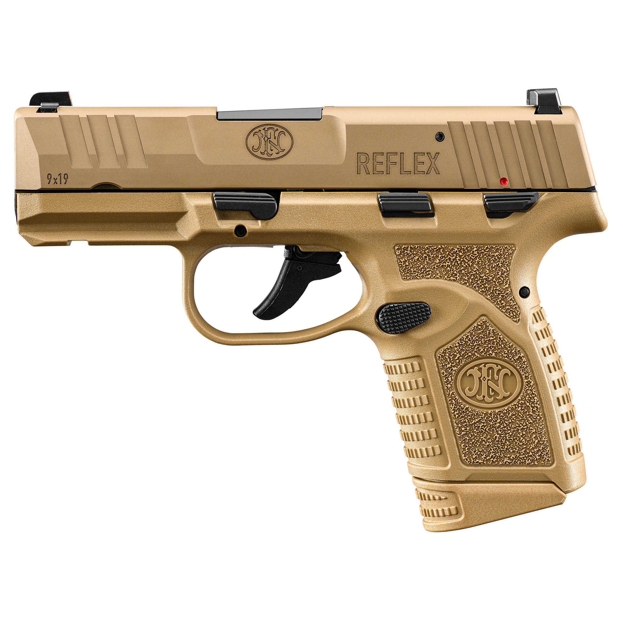 FN Reflex Single Action 3.3″ 9mm 10rd 3 Dot – Flat Dark Earth